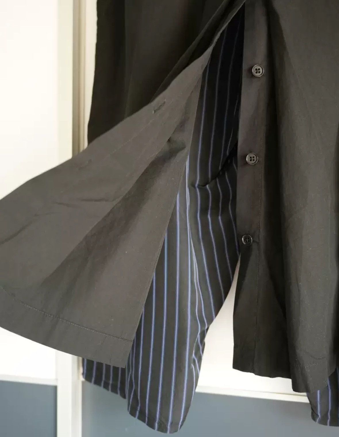 Yohji Yamamoto Yohji Yamamoto blue and black striped fabric skirt pants Size US 32 / EU 48 - 6 Thumbnail