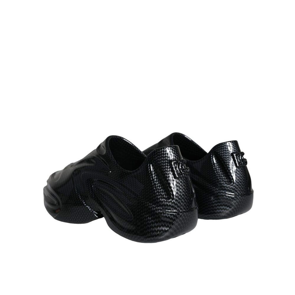 Dolce & Gabbana Dolce & Gabbana Black Foiled Rubber Toy Low Top Men Sneakers Size US 11 / EU 44 - 4 Thumbnail