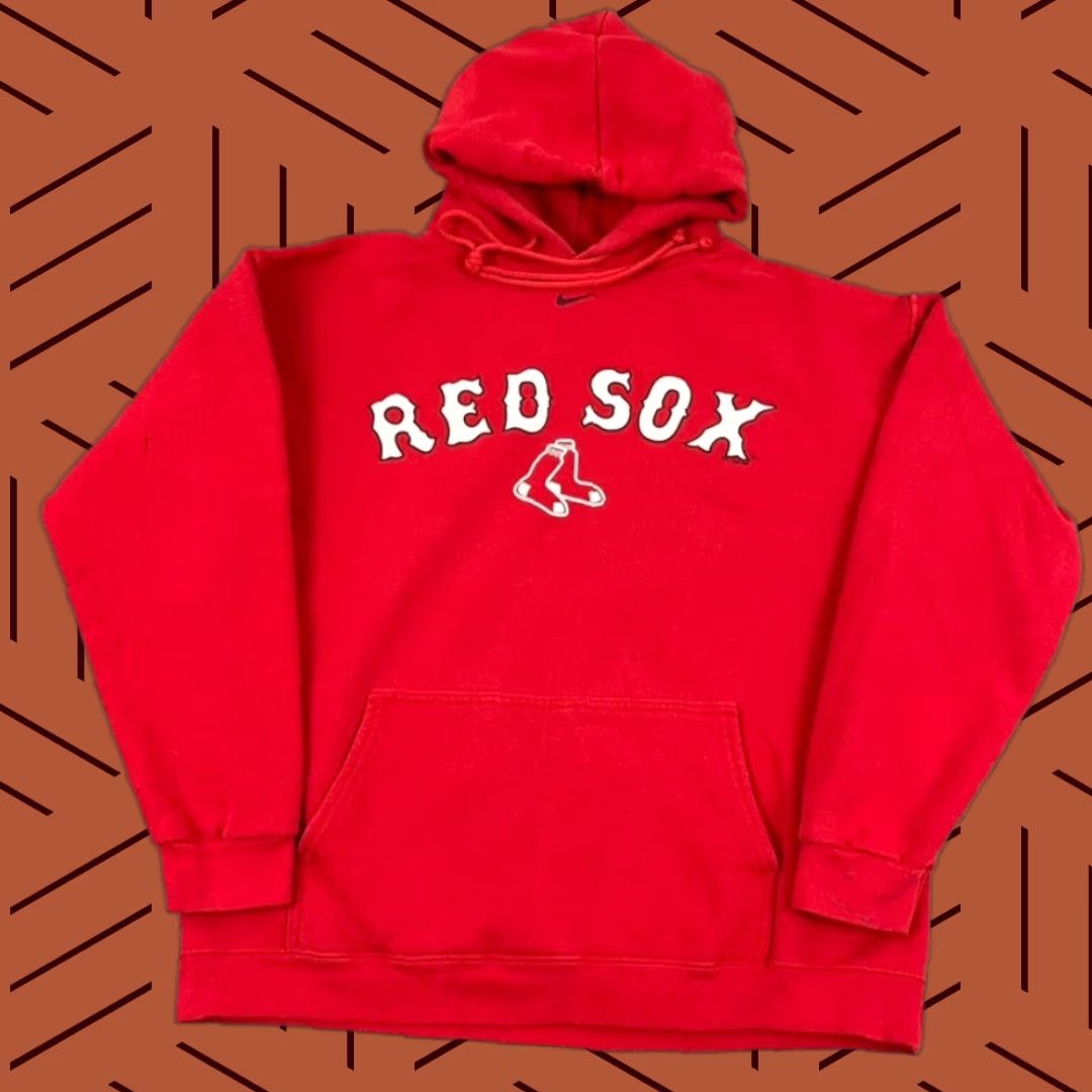 Nike VINTAGE Nike Boston Red Sox Hoodie Mens Large Red Center Swoosh Sweatshirt Size US L / EU 52-54 / 3 - 1 Thumbnail