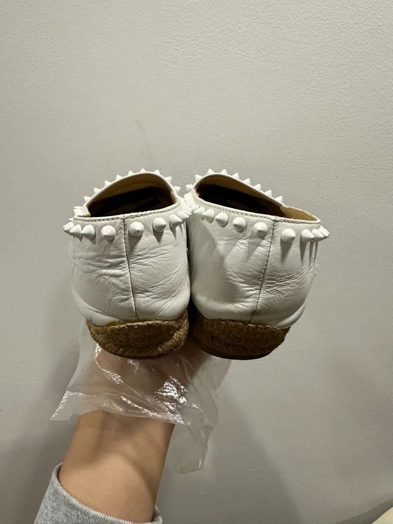 Celine White Flat Shoes with Studs Size US 8.5 / EU 41-42 - 3 Thumbnail