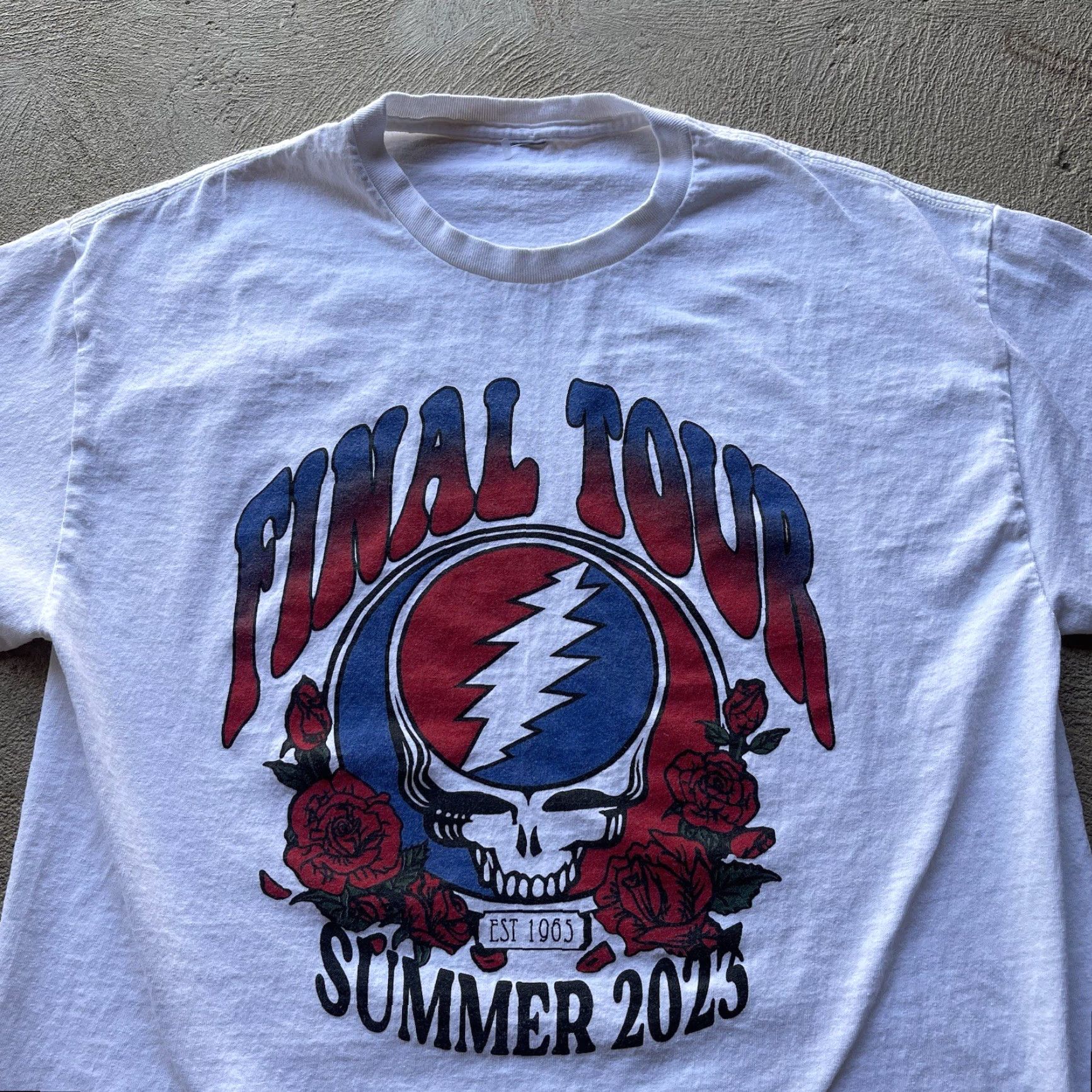 Vintage Grateful Dead Shirt Mens Medium White Band Music Final Tour Steal Your Face 2023 Size US M / EU 48-50 / 2 - 2 Thumbnail