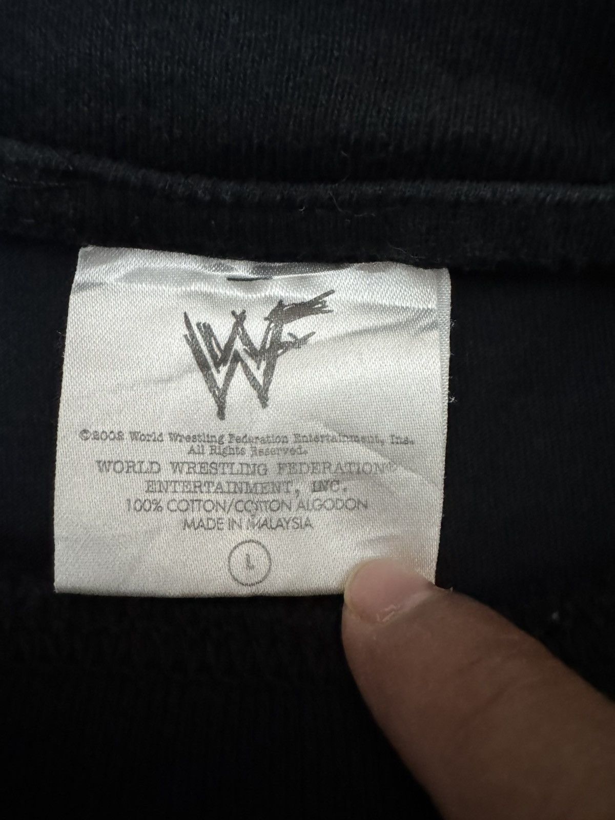 WWF vintage 2002 WWF (WWE) The Rock SmackDown Tour black T-shirt Size US L / EU 52-54 / 3 - 9 Thumbnail
