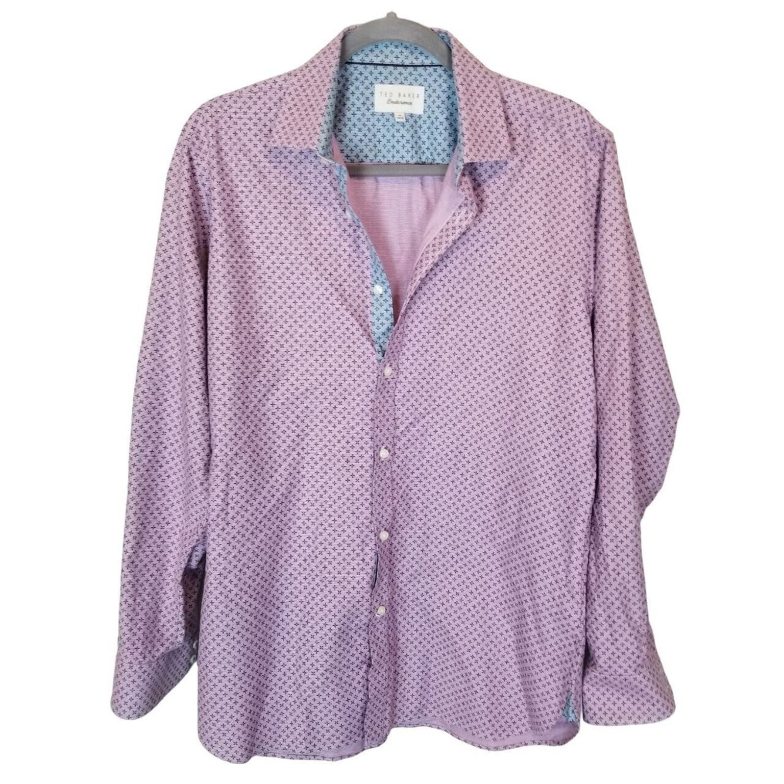 Ted Baker Ted Baker Endurance Mens Geometric Dress Shirt Size 34/35 Size US L / EU 52-54 / 3 - 1 Thumbnail