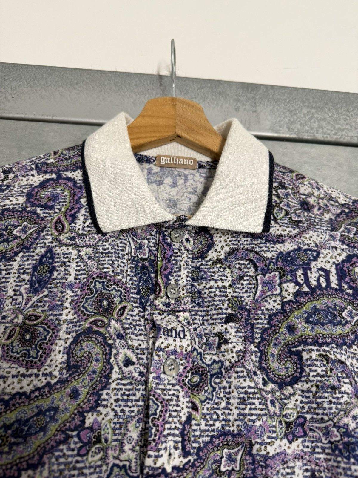 John Galliano Vintage 00s John Galliano Overprinted Polo T-Shirt Size US XS / EU 42 / 0 - 7 Thumbnail