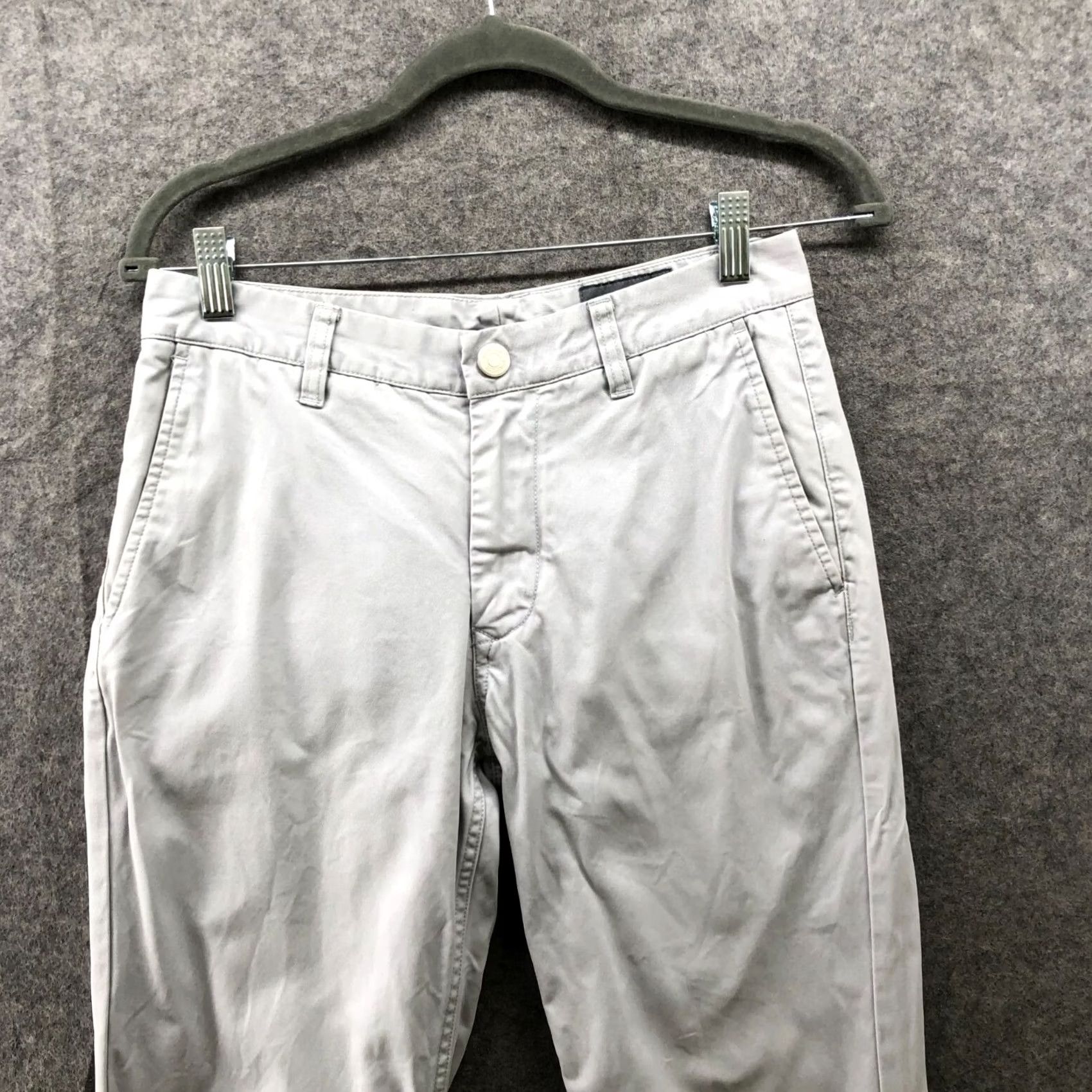Bonobos Bonobos Slim Straight Chino Pant Mens 29x29 Light Gray Flat Front Slimming Cotton Pants Casual Ready to Ship Mens Size US 29 - 3 Thumbnail