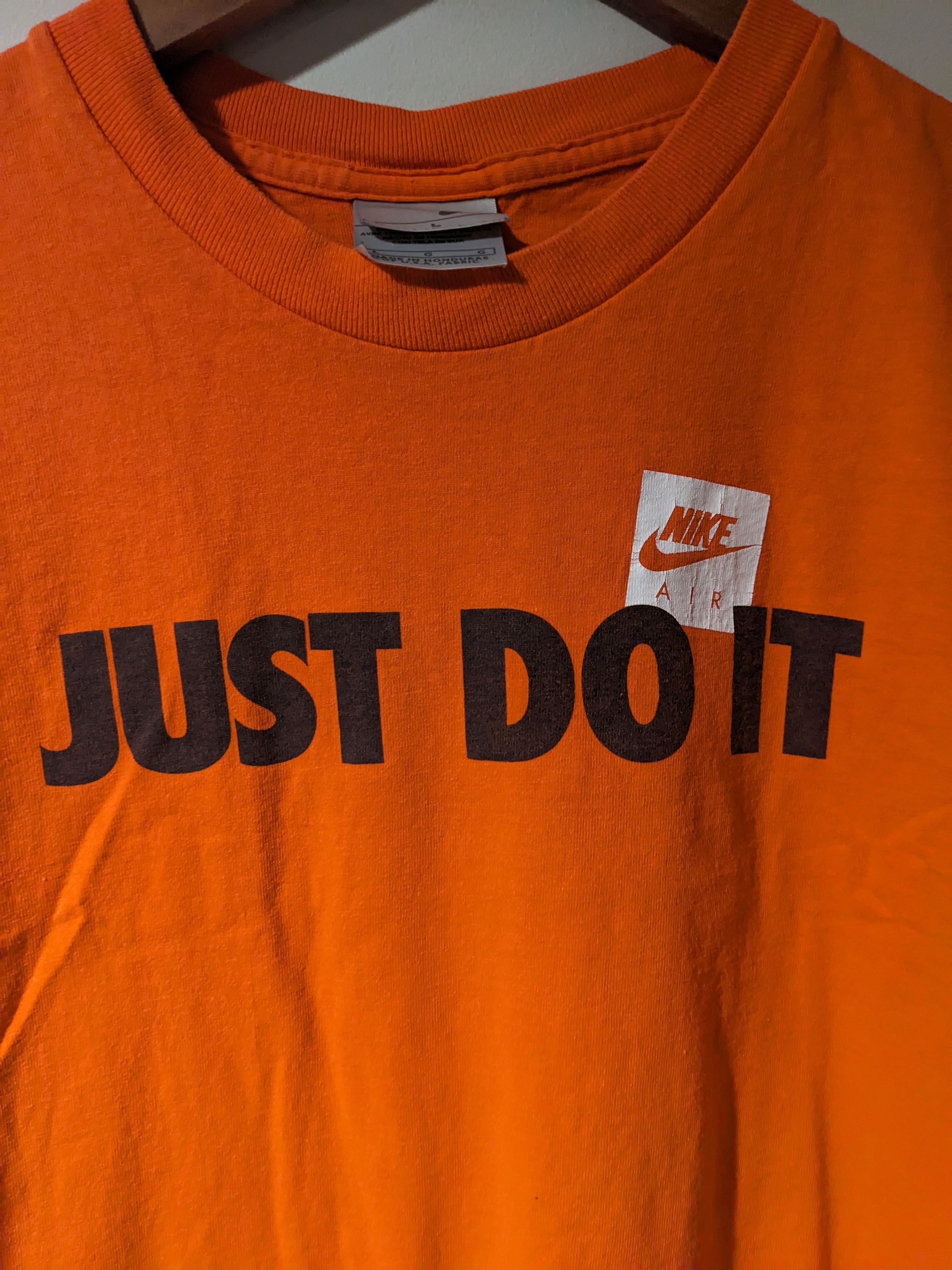Nike × Vintage Vintage Y2K Just Do It Nike Swoosh Orange Large T-Shirt Size US L / EU 52-54 / 3 - 2 Thumbnail