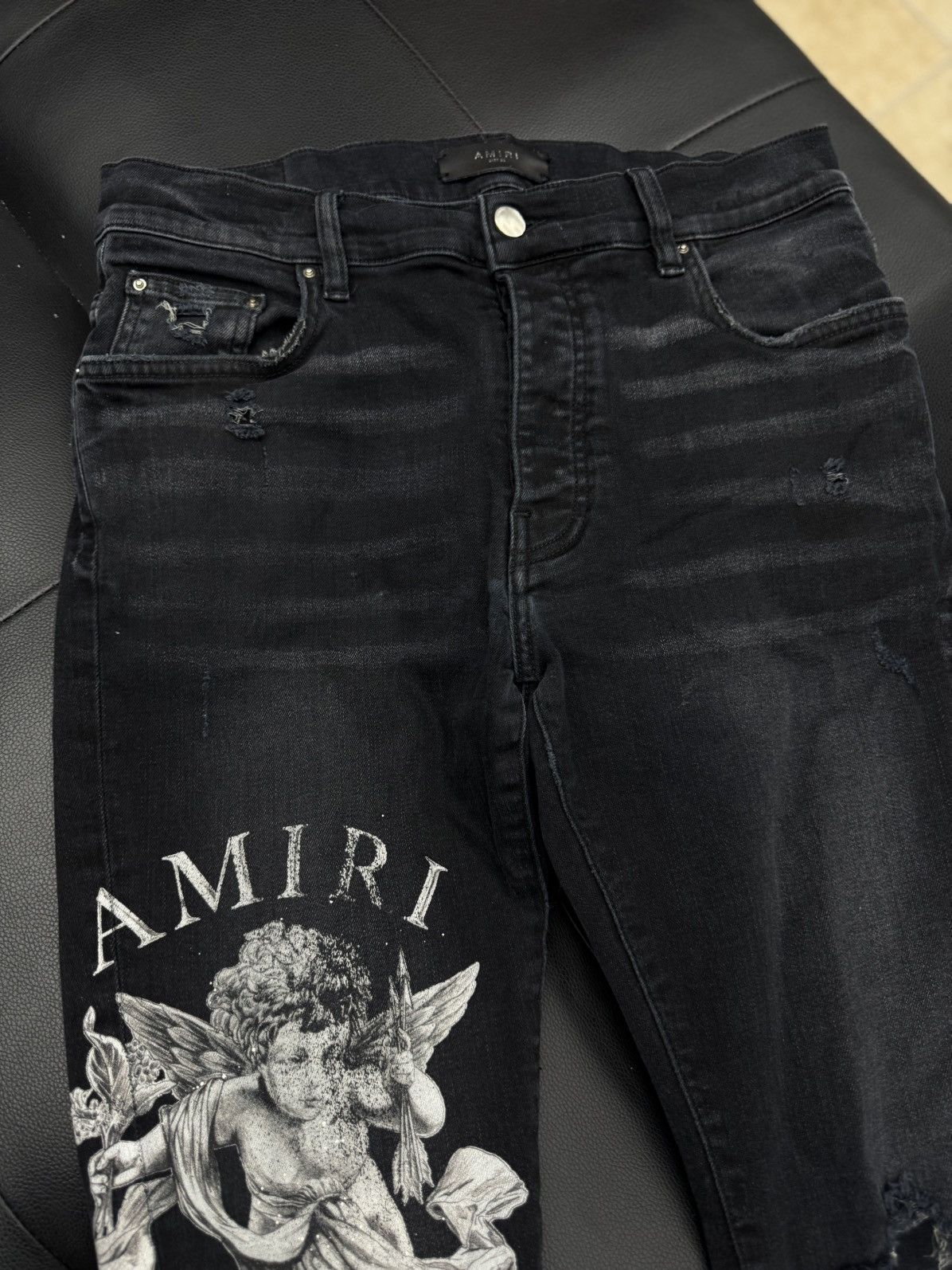 Amiri Amiri Skinny Jeans Angel Leg Logo RARE Size 33 Size US 32 / EU 48 - 9 Thumbnail