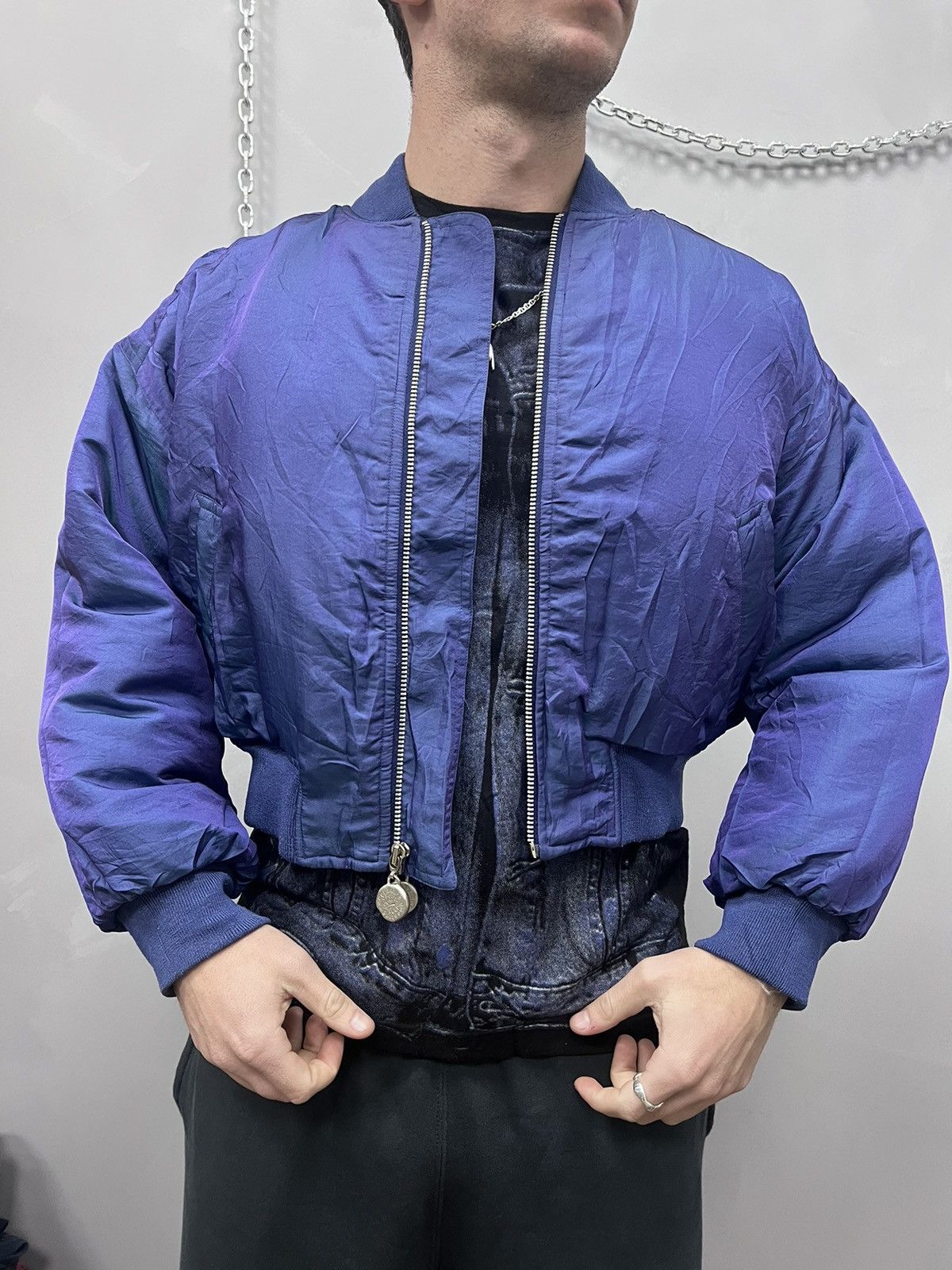Issey Miyake × Japanese Brand × Vintage NYLON LAUTREMONT REVERSIBLE BOMBER JPG STYLE Y2K Size US M / EU 48-50 / 2 - 19 Thumbnail