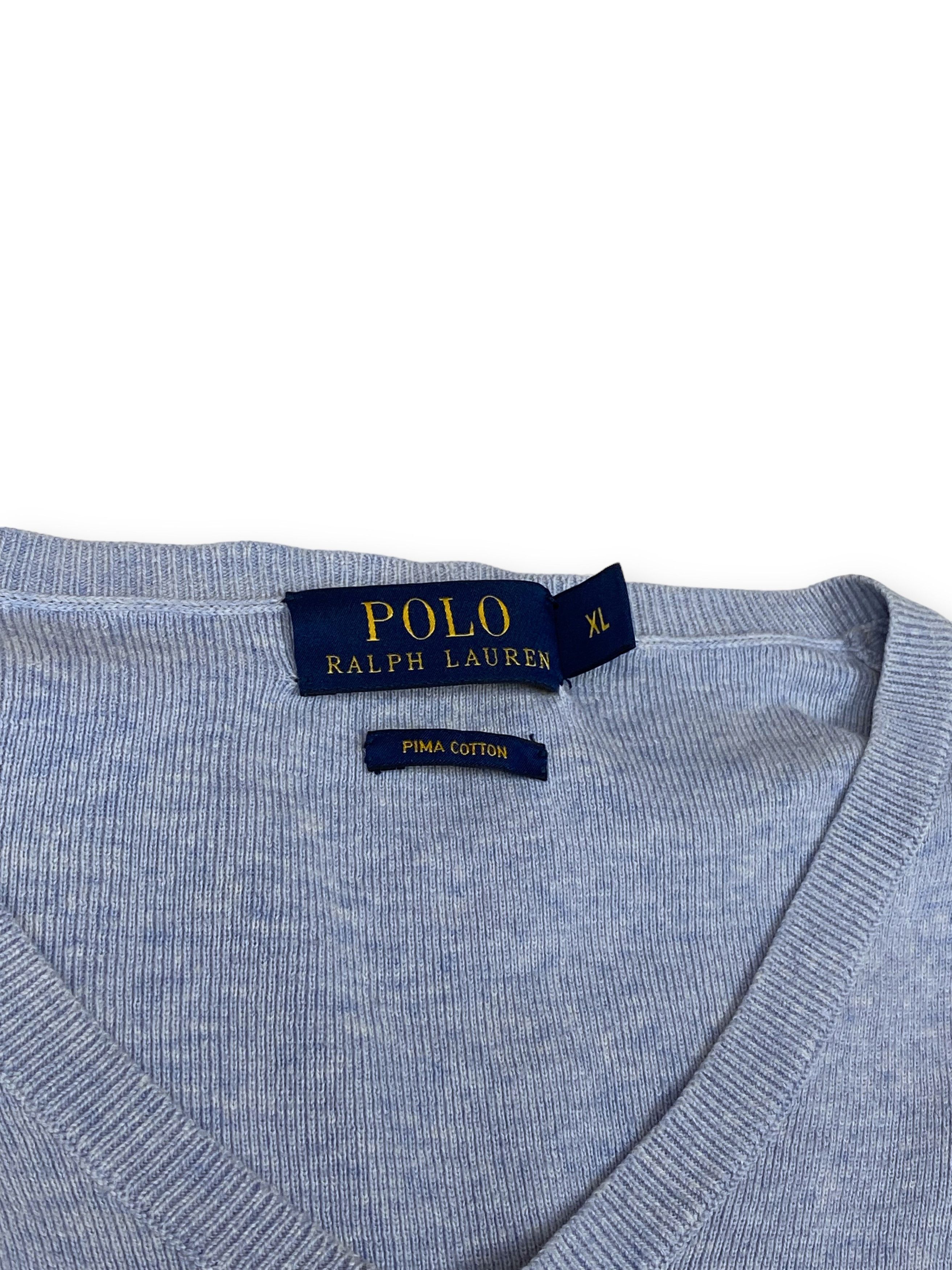 Ralph Lauren Vintage RALPH LAUREN Pastel Blue Longsleeve V-Neck M666 Size US XL / EU 56 / 4 - 5 Thumbnail