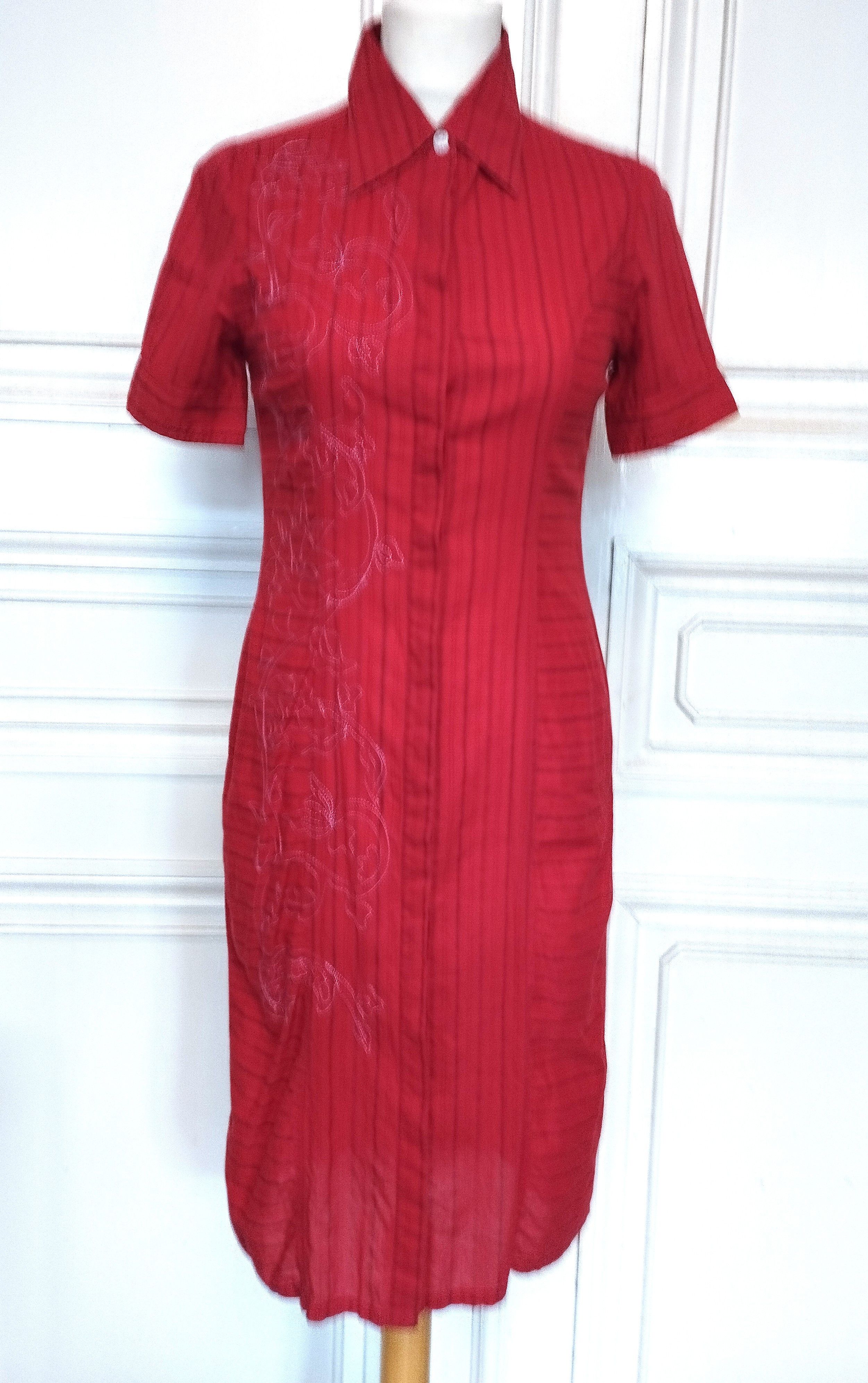 Antik Batik Antik Batik Robe Chemise Cotonnade Brodée T S Size S / US 4 / IT 40 - 1 Thumbnail
