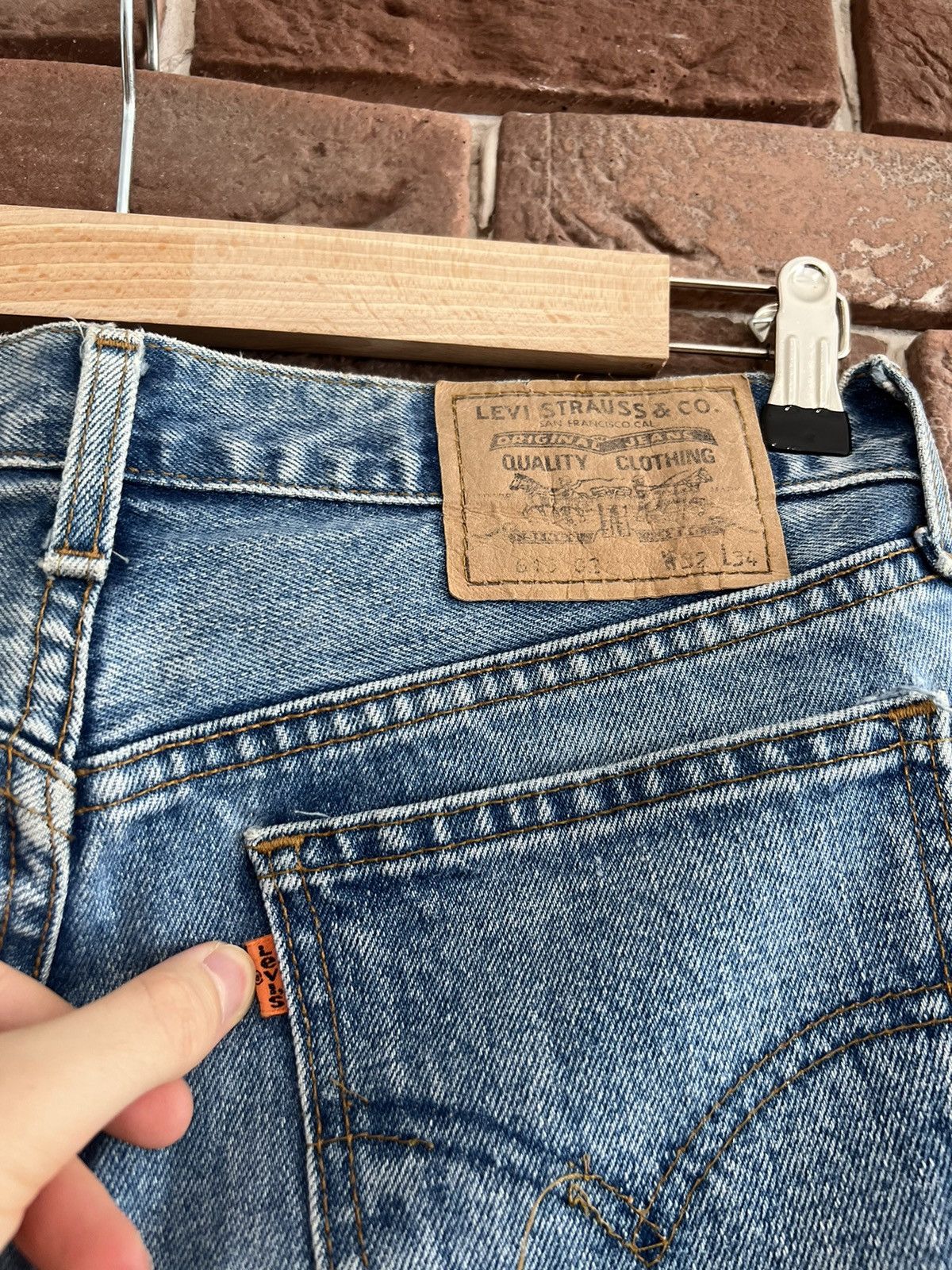 Levi's 1996 Vintage 90s Levis Orange Tab 615 Denim Washed Blue Size US 32 / EU 48 - 6 Thumbnail