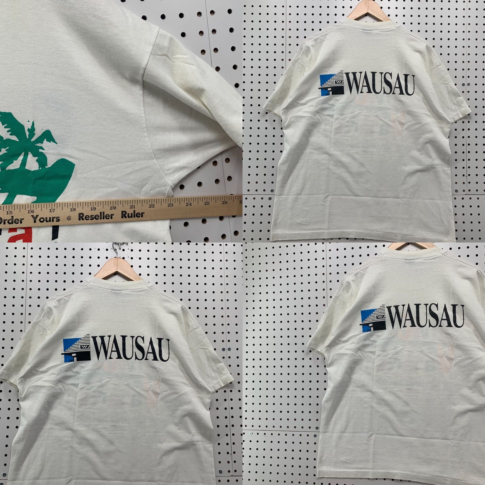 Fruit Of The Loom VINTAGE Wausau Shirt White 1994 Viva Vallarta Single Stitch Mens XL 23x28.5 T-Shirt Fruit of the Loom 90s Beach Size US XL / EU 56 / 4 - 10 Thumbnail