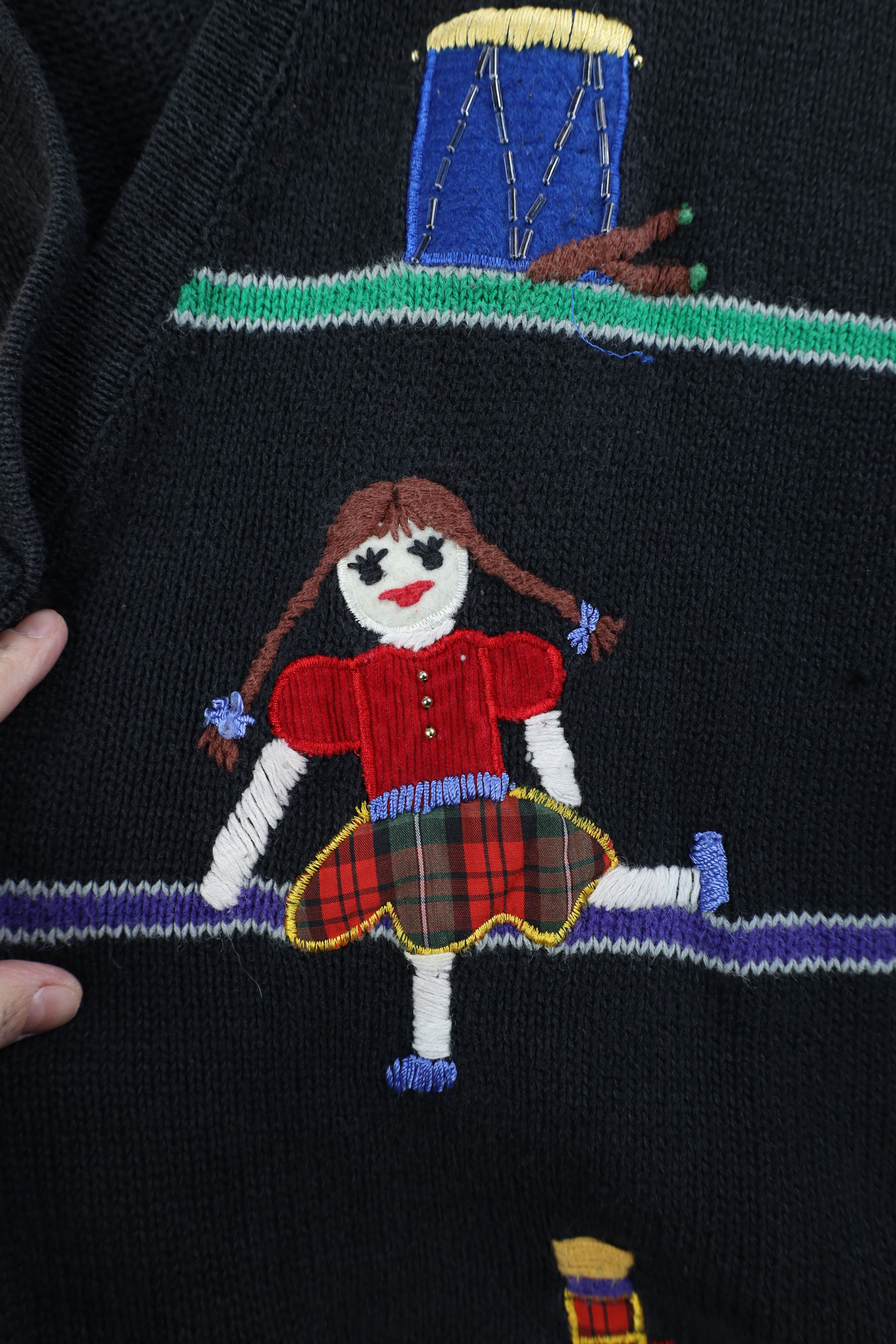 Vintage Vintage 90s Christmas Present Toys Knit Cardigan Sweater Size XXL / US 16-18 / IT 52-54 - 10 Thumbnail