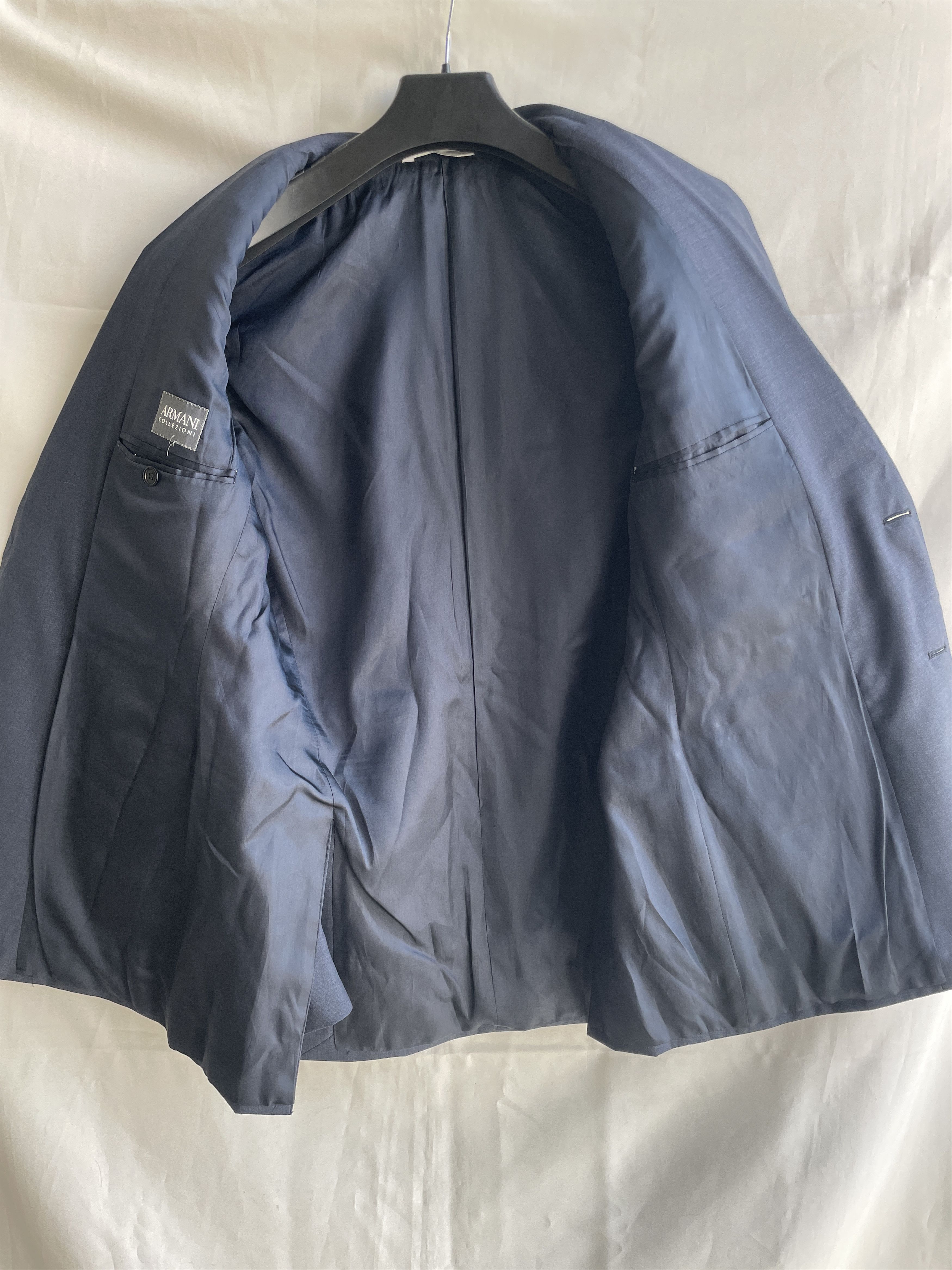 Armani Collezioni Armani Collezioni Navy Solid Wool Silk Suit Size EUR 50R Size 40R - 4 Thumbnail
