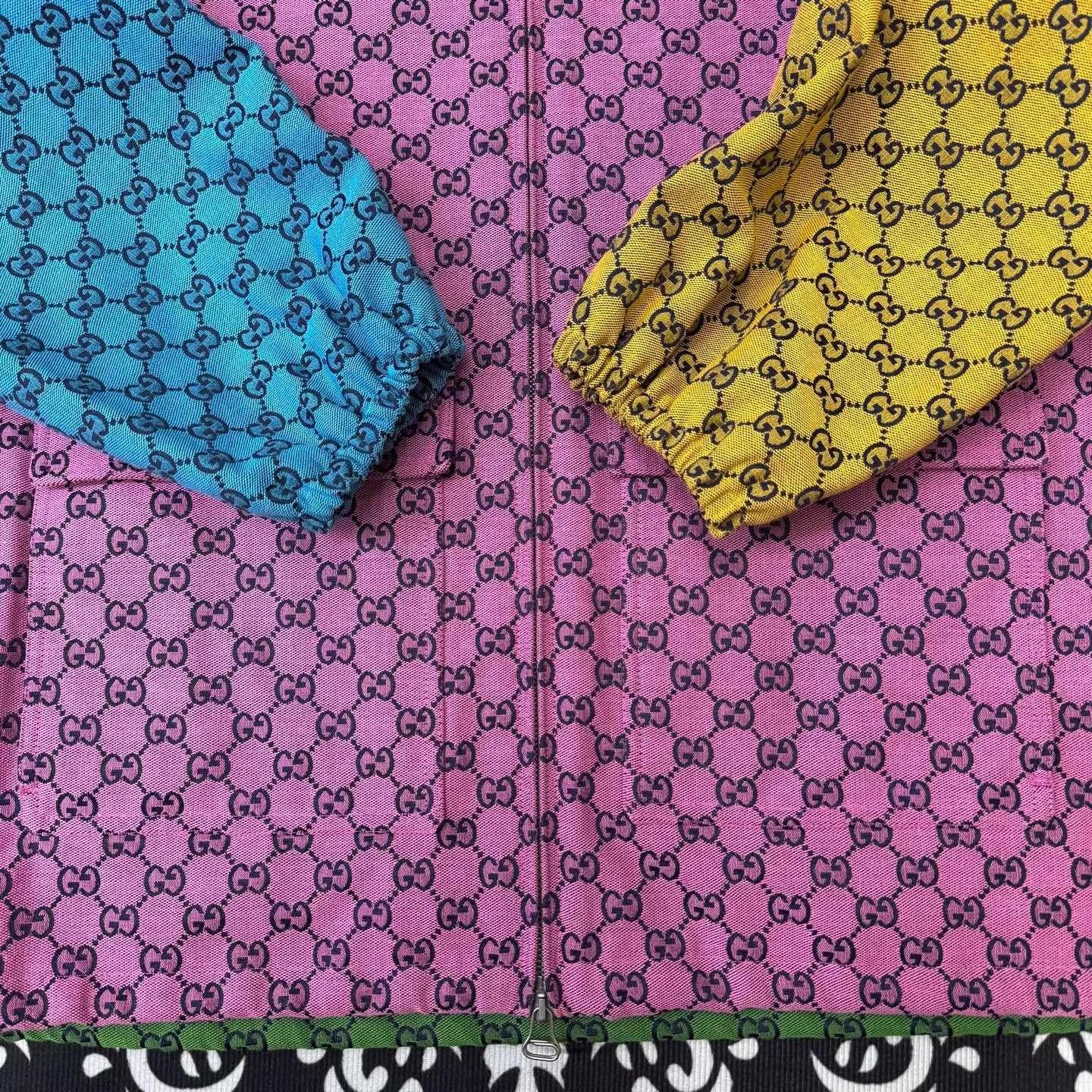 Gucci GUCCI Color Block All-Over Print Canvas Jacket Q10 Size US XL / EU 56 / 4 - 2 Thumbnail