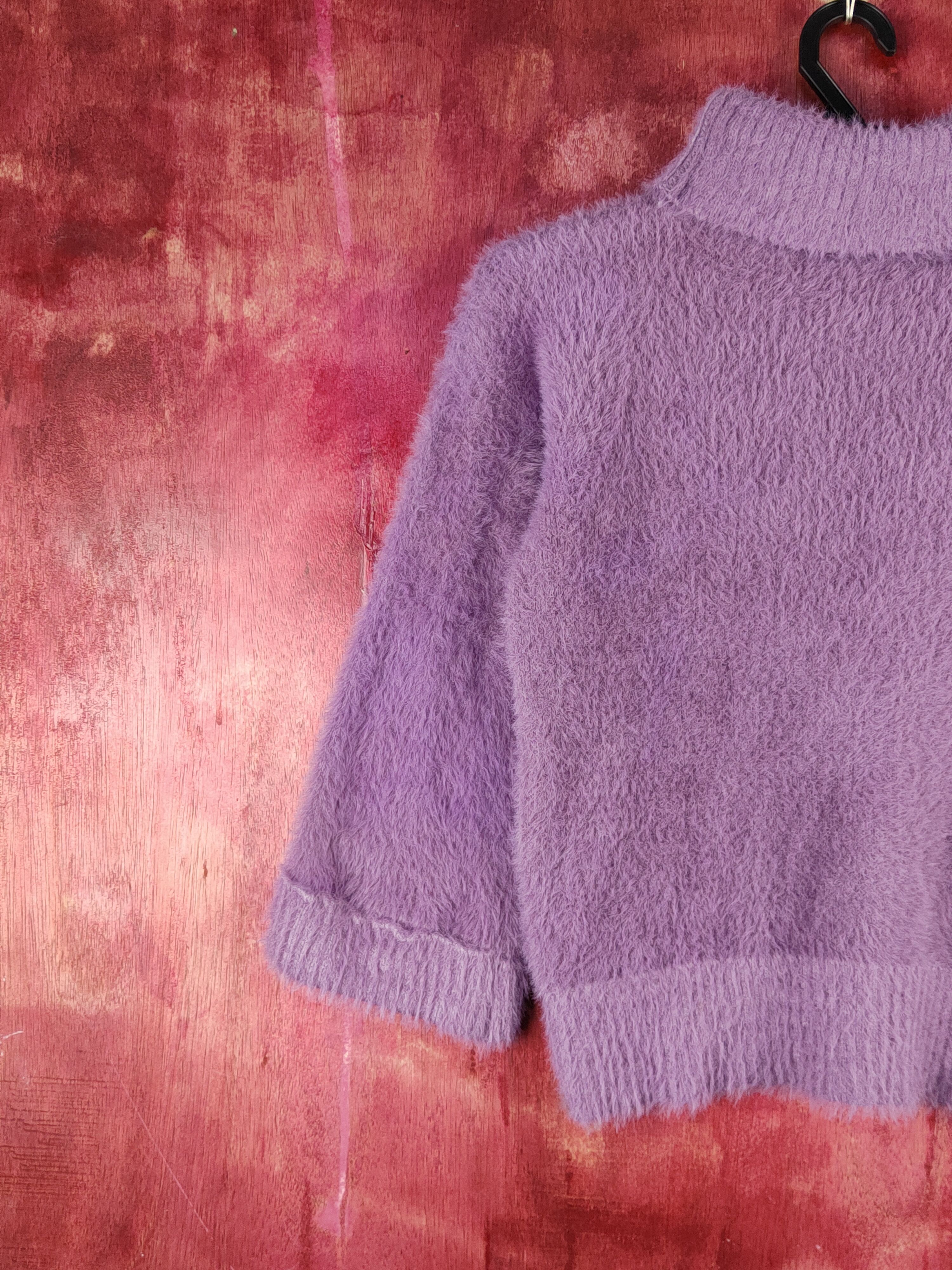 Homespun Knitwear Japanese Brand Purple Shag Shaggy Fur Mohair Knitwear #S2096 Size XS / US 0-2 / IT 36-38 - 3 Thumbnail