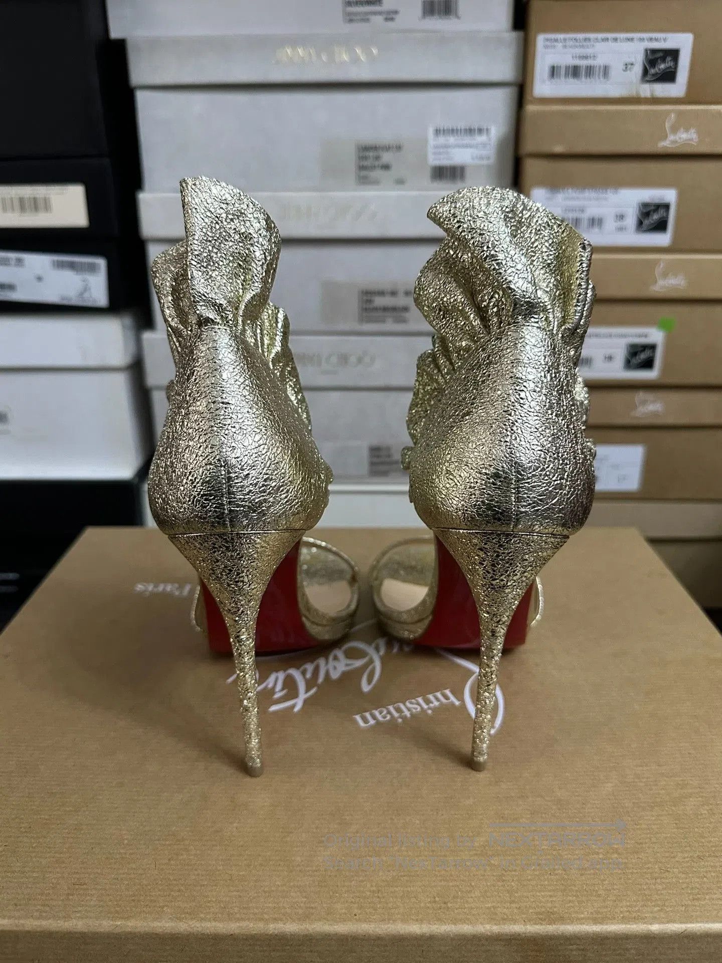 Christian Louboutin Christian Louboutin Gold High Heels. Size US 5.5 / IT 35.5 - 4 Thumbnail