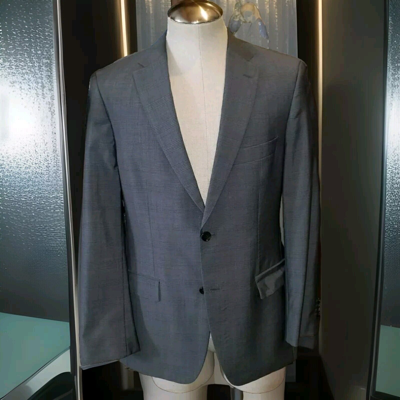 Hugo Boss Hugo Boss Mens Wool Two Button Blazer Jacket Gray Size 38 R Size 38R - 1 Thumbnail