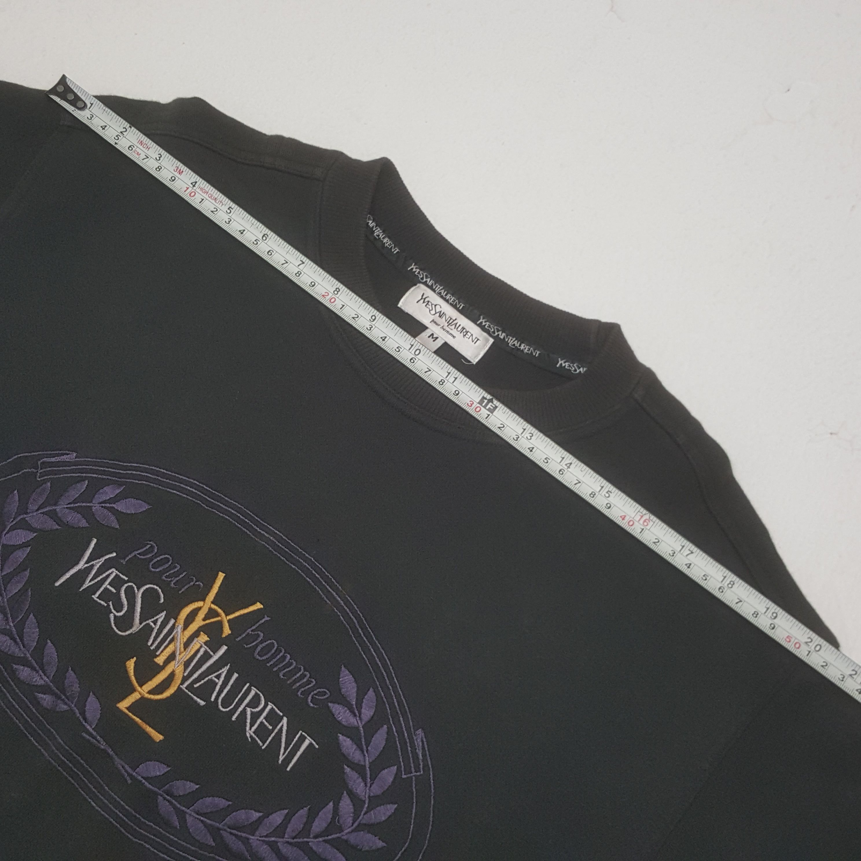 Yves Saint Laurent Vintage Yves Saint Laurent Center Embroidery Logo Sweatshirt Size US M / EU 48-50 / 2 - 6 Thumbnail