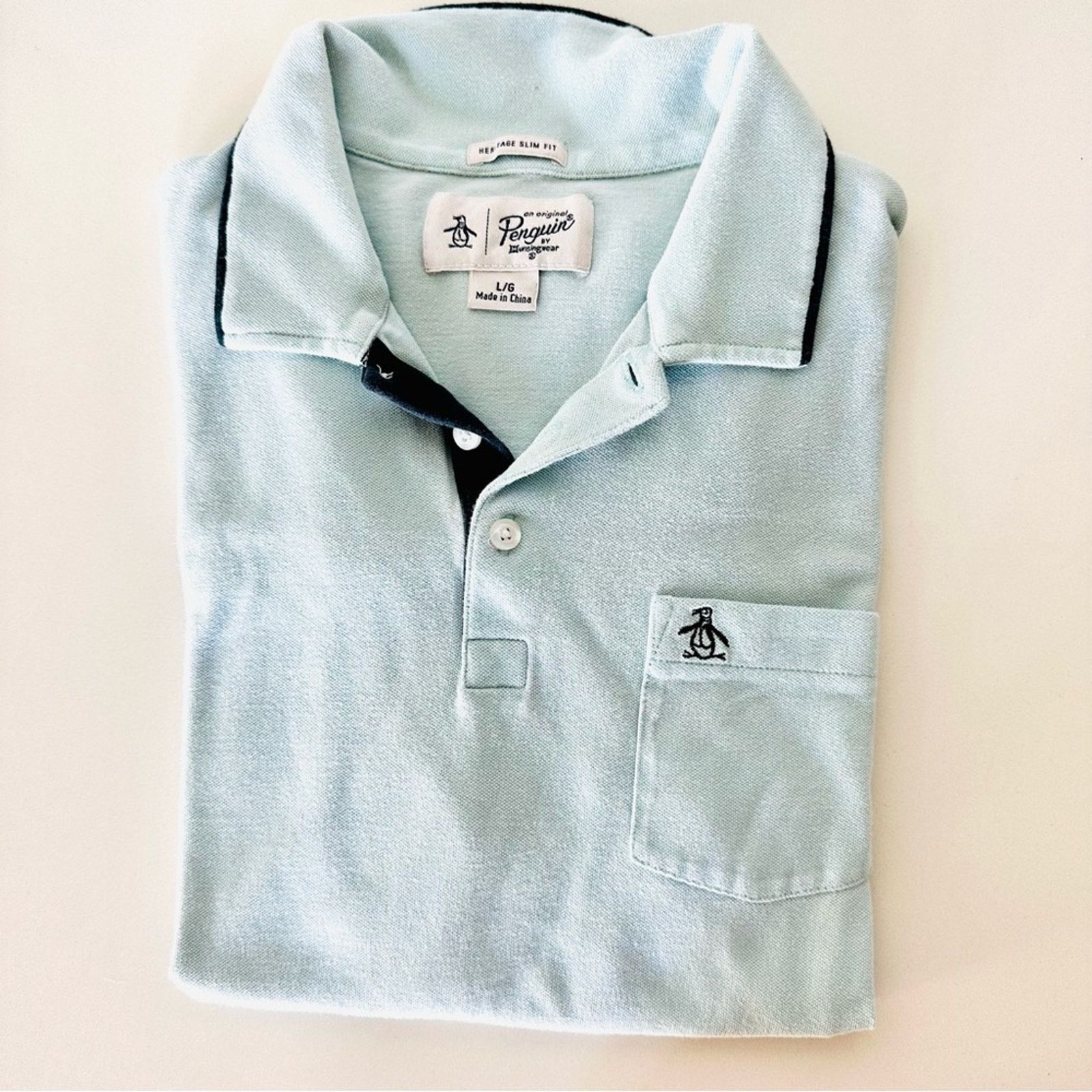 Original Penguin ORIGINAL PENGUIN Light Dark Navy Blue Pocket Tee Polo Shirt Size US M / EU 48-50 / 2 - 4 Thumbnail