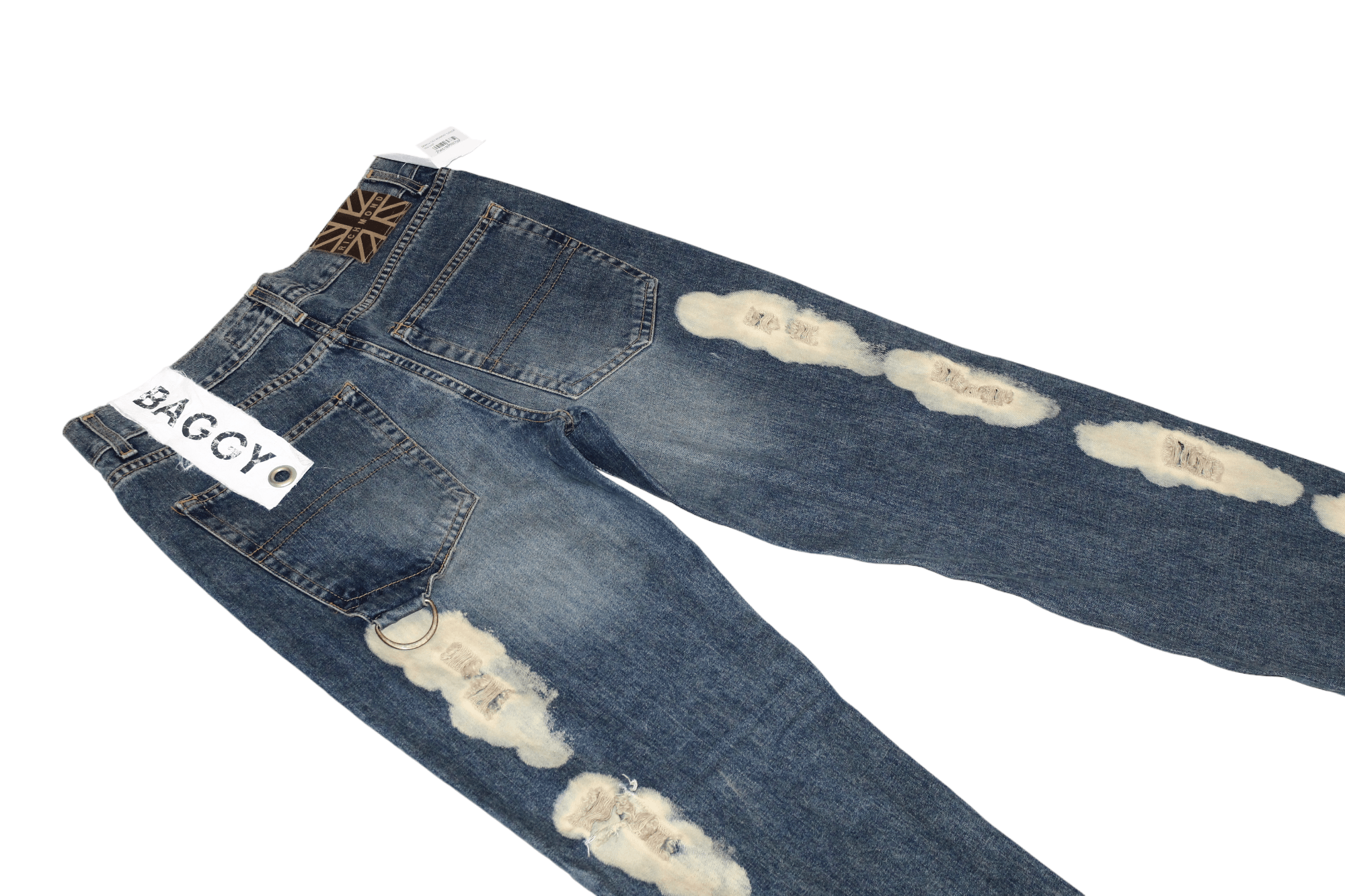 John Richmond Richmond Denim Baggy Distressed Punk Grunge Jeans Size US 32 / EU 48 - 9 Thumbnail