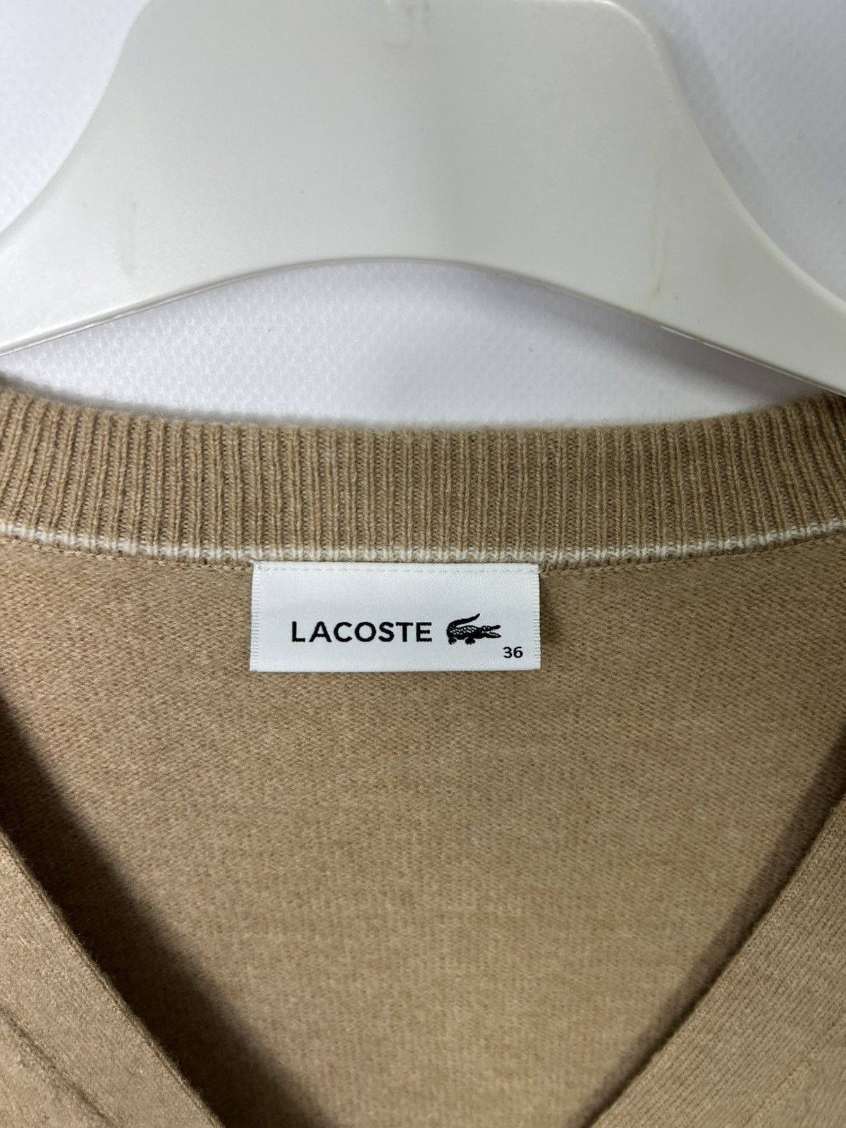 Lacoste Vintage streetwear designer Lacoste Beige Cardigan Size S / US 4 / IT 40 - 4 Thumbnail
