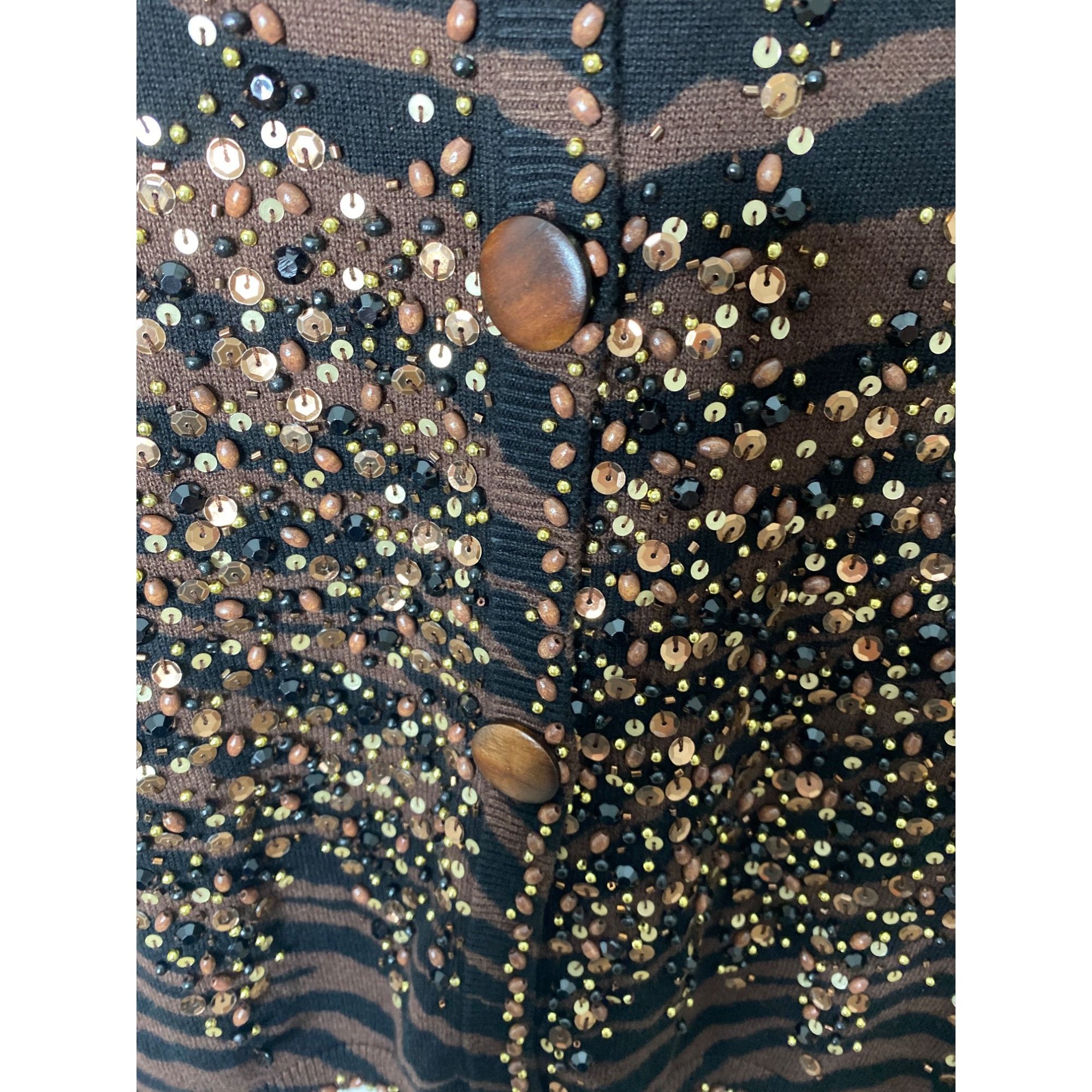 Vintage VINTAGE 90'S/Y2K JUST B WOMEN'S BEADED SEQUIN ANIMAL PRINT C Size S / US 4 / IT 40 - 3 Thumbnail