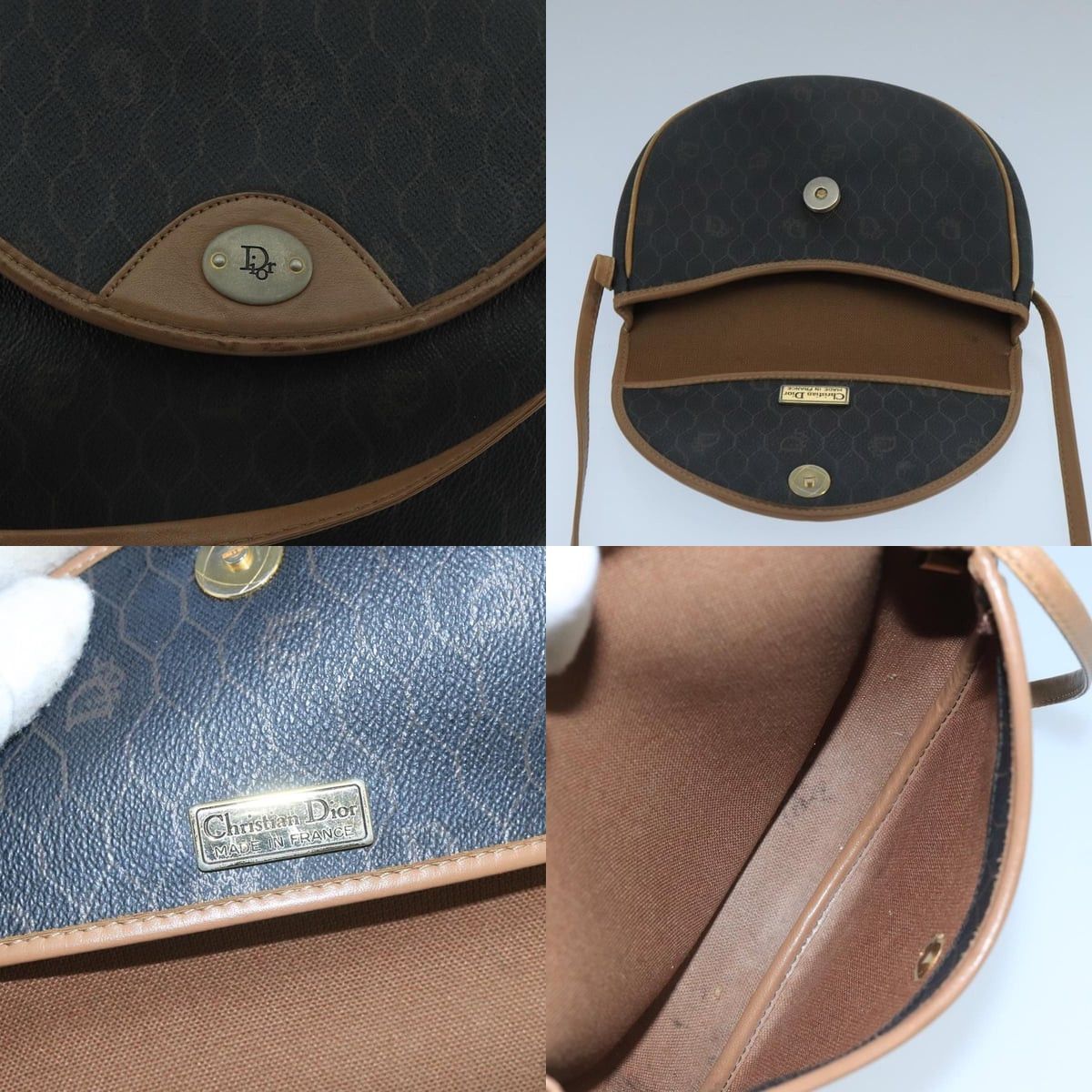Dior DIOR Honeycomb Canvas Shoulder Bag Pvc Leather Black Size ONE SIZE - 11 Thumbnail