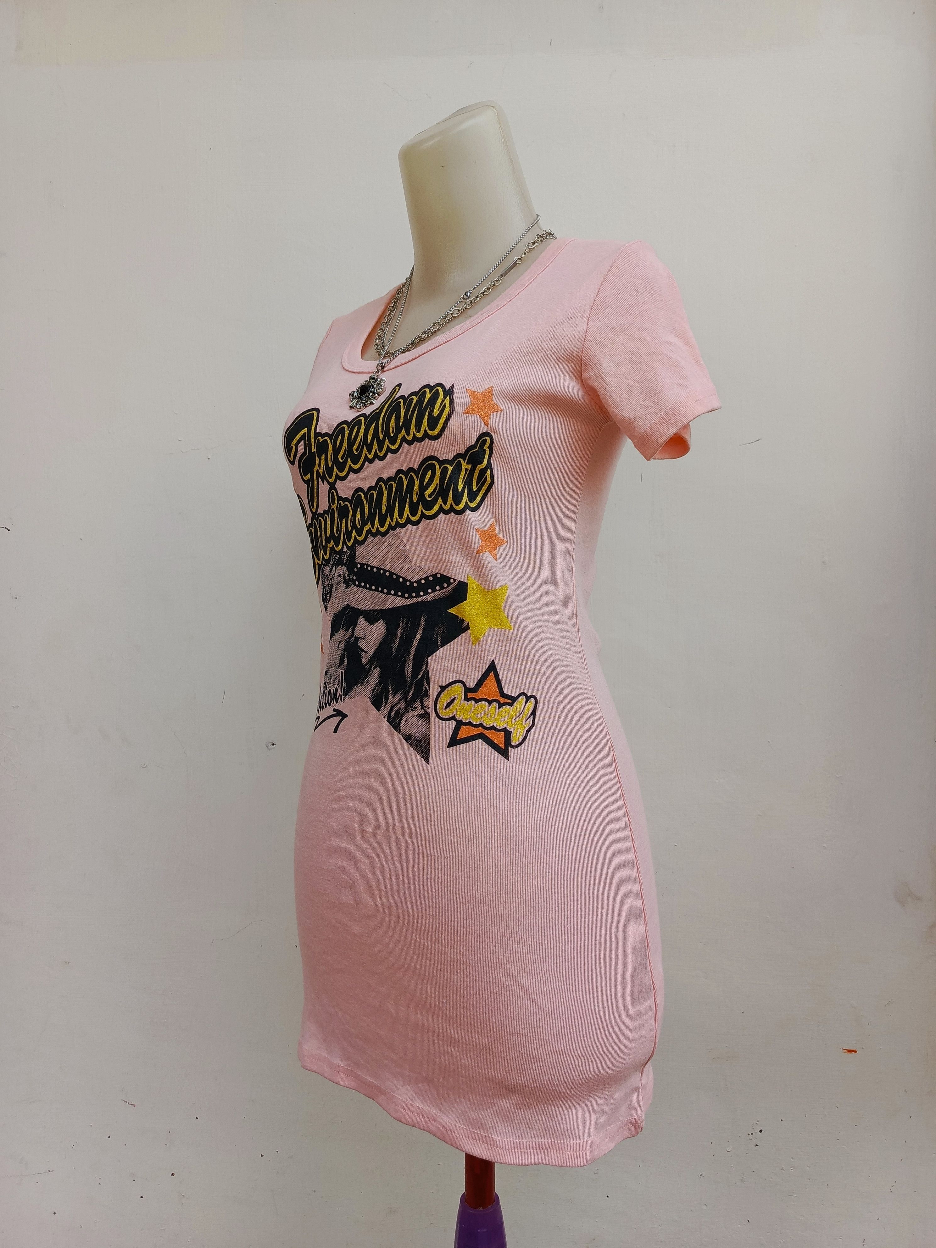 Hysteric Glamour Pink Cat Freedom Environment Graphic T-shirt Dress Size M / US 6-8 / IT 42-44 - 5 Thumbnail