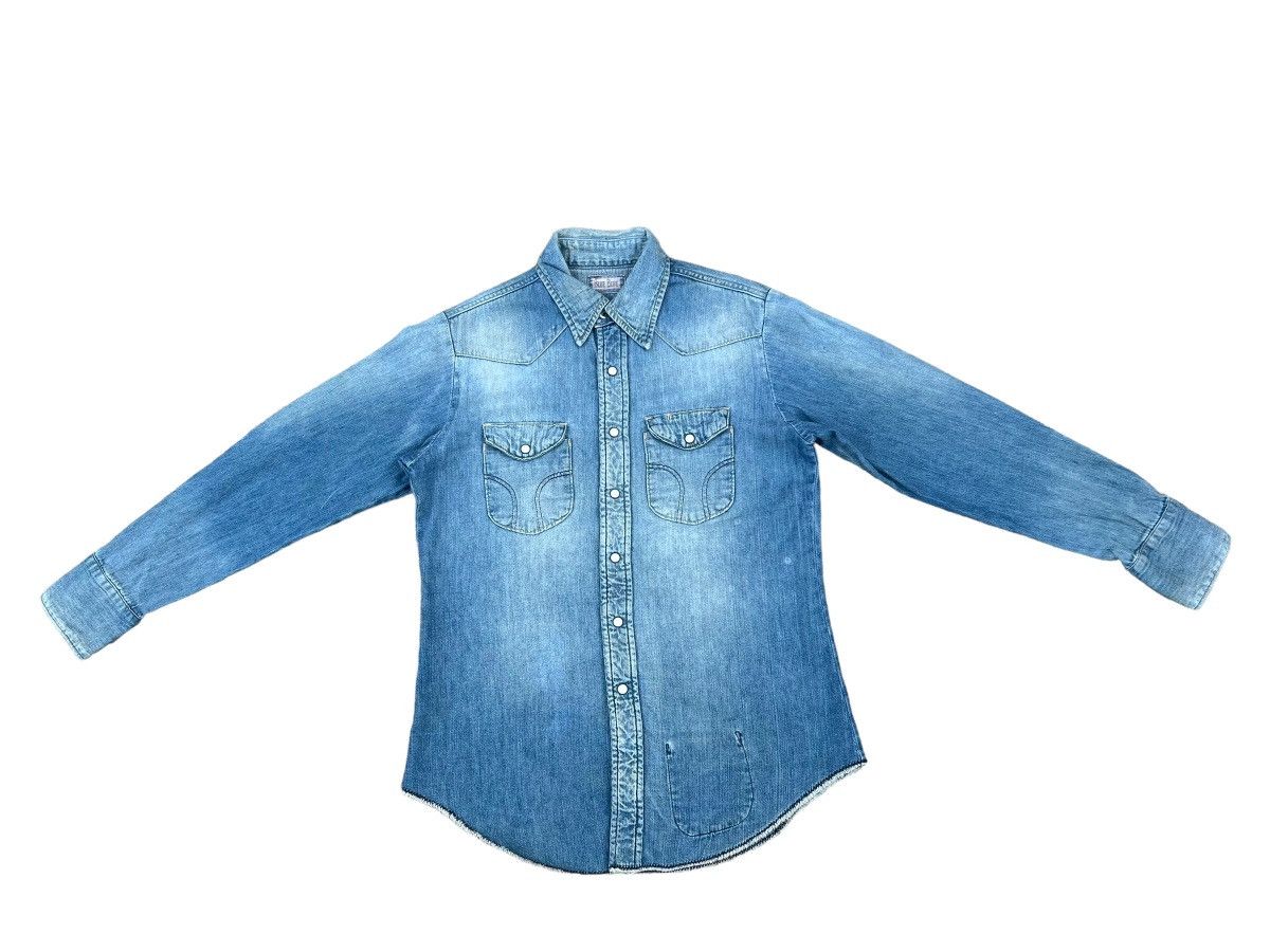 Blue Blue Japan Vintage Blue Blue Japan Mud Wash Denim Western Shirt Size US S / EU 44-46 / 1 - 1 Thumbnail