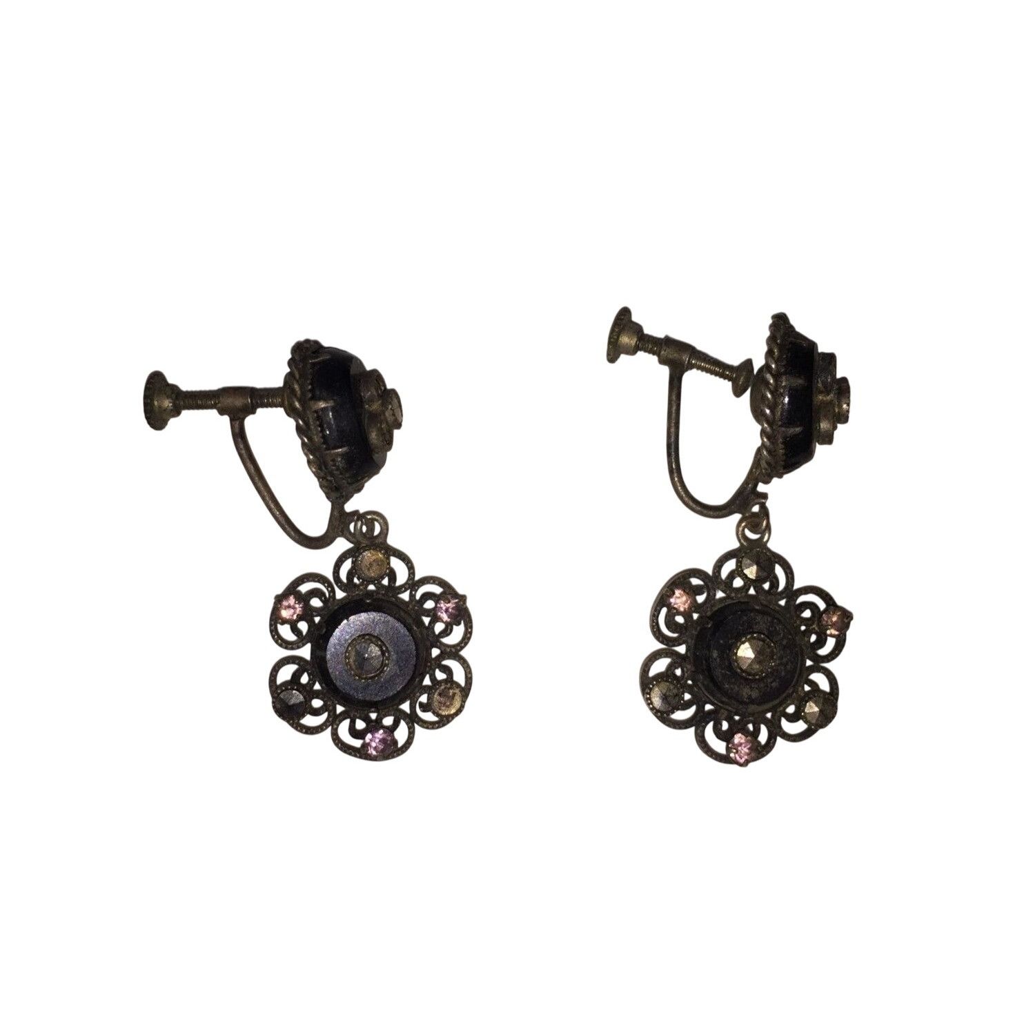 Other Women's Vintage Flower Screw Back Dangle Earrings Size ONE SIZE - 1 Thumbnail