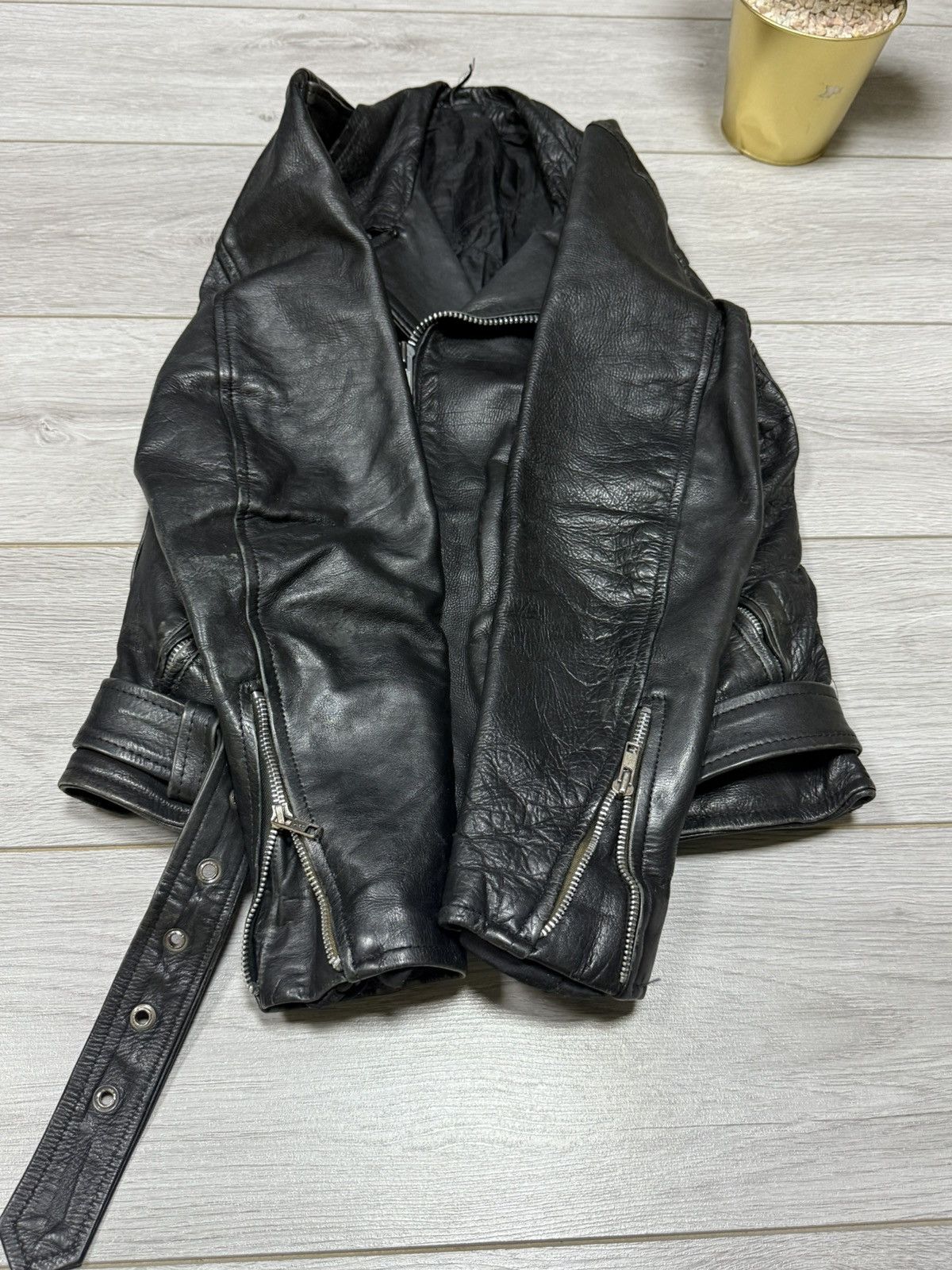 Genuine Leather Leather biker jacket vintage, zip up Size XS / US 0-2 / IT 36-38 - 8 Thumbnail