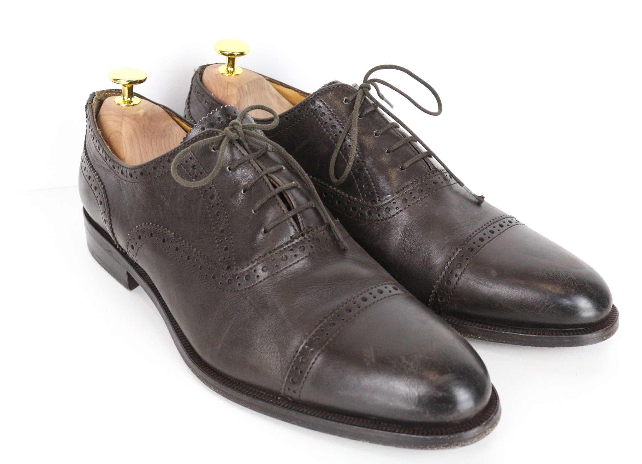 Suitsupply Eu42 Brown Leather Low-Top Laced Formal 73052 Shoes, Men's (Size 9)