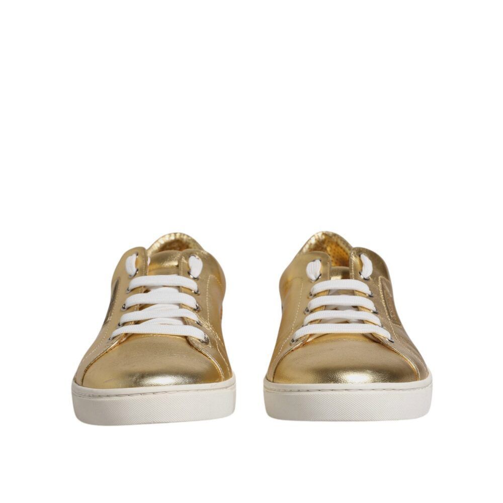 Dolce & Gabbana Dolce & Gabbana Gold Leather Logo London Men Sneakers Shoes Size US 8.5 / EU 41-42 - 2 Thumbnail