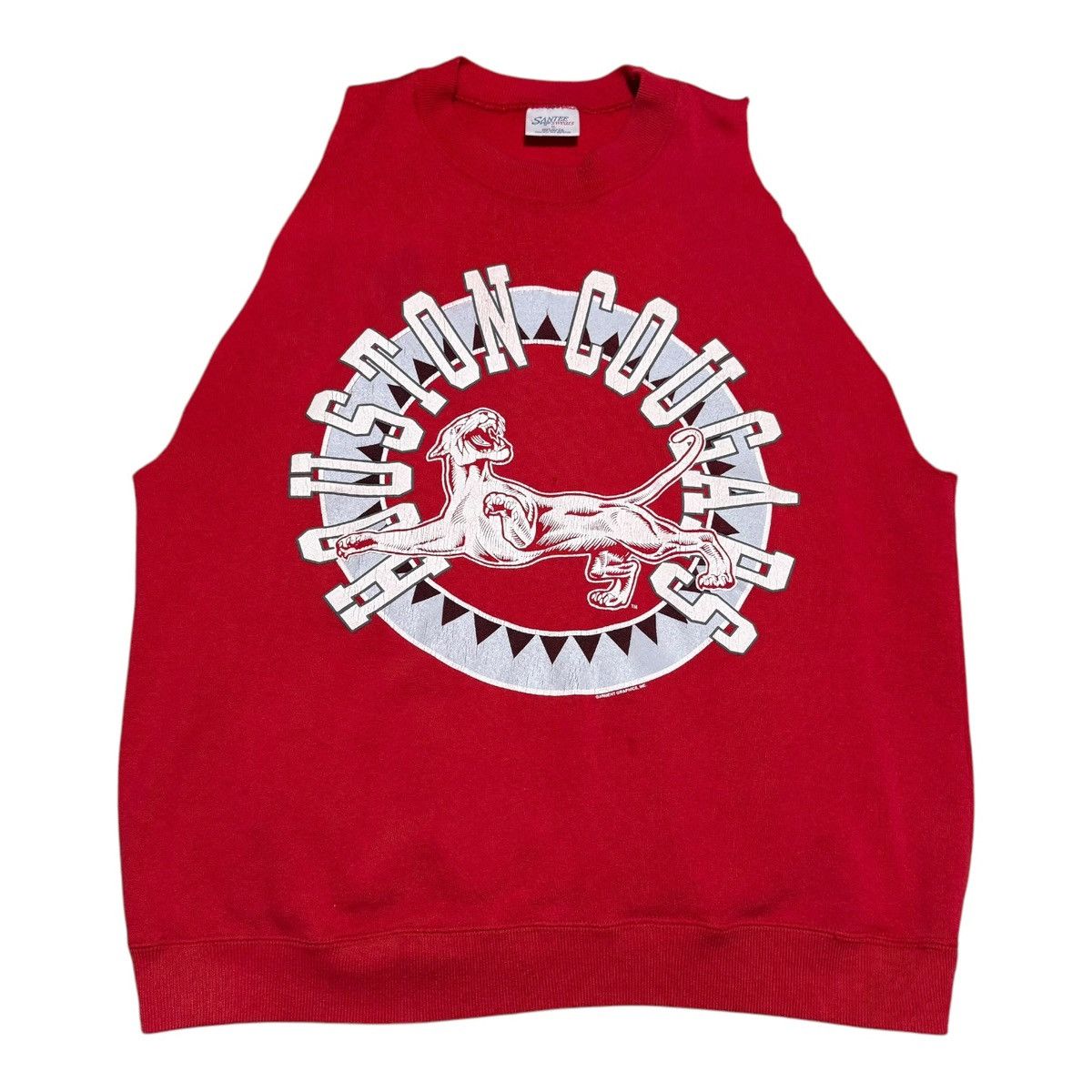 Vintage 80s University of Houston Cougars Sleeveless Sweatshirt XL Size US XL / EU 56 / 4 - 1 Thumbnail