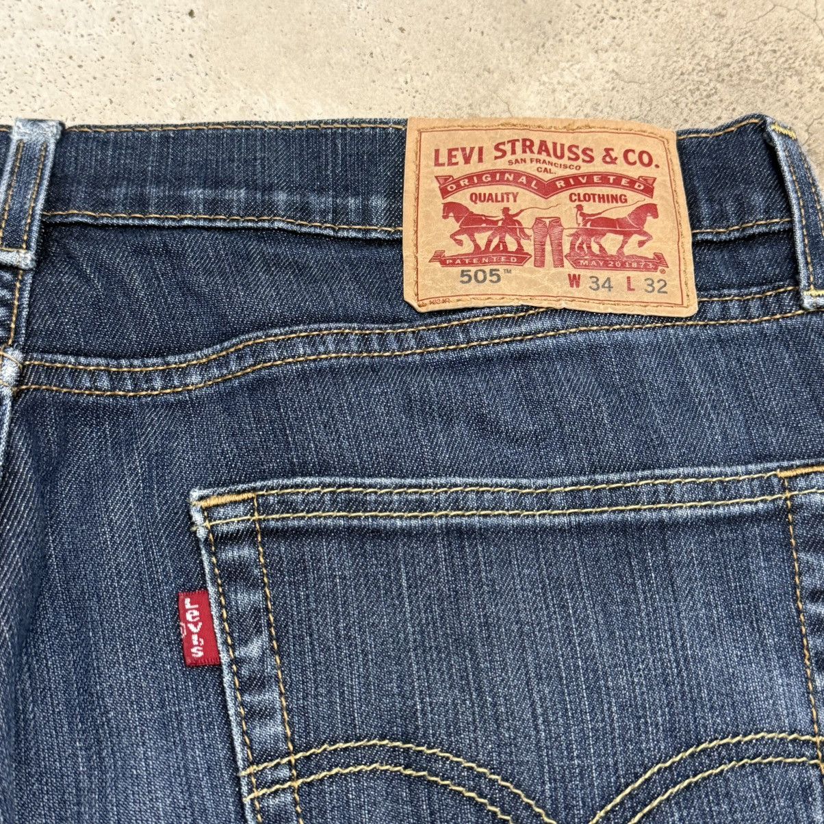 Levi's Levis 505 Modern Whisker Distressed Denim Pants Size US 34 / EU 50 - 14 Thumbnail