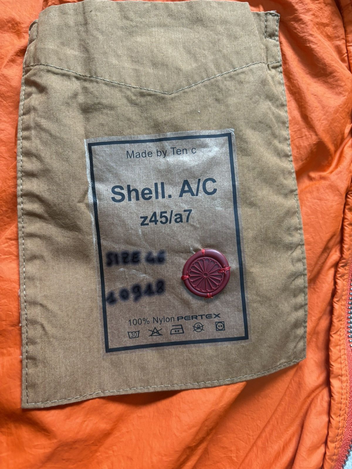 Ten C Ten c Shell A/C Jacket – Orange – Size 46 Size US S / EU 44-46 / 1 - 4 Thumbnail