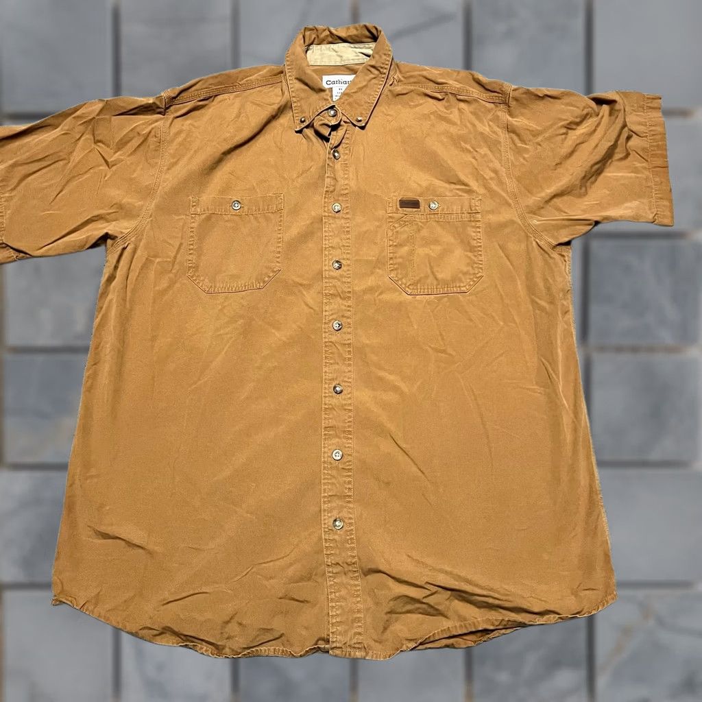 Carhartt Carhartt Tradesman Shirt Mens XL Tall Brown Short Sleeve Work Canvas S133 Size US XL / EU 56 / 4 - 1 Thumbnail