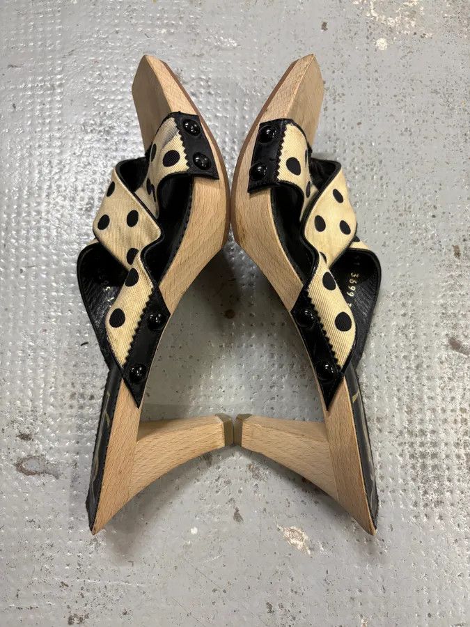 Saint Laurent Paris 2000s Yves Saint Laurent Dot Cream Sandals Heels Size US 7 / IT 37 - 5 Thumbnail