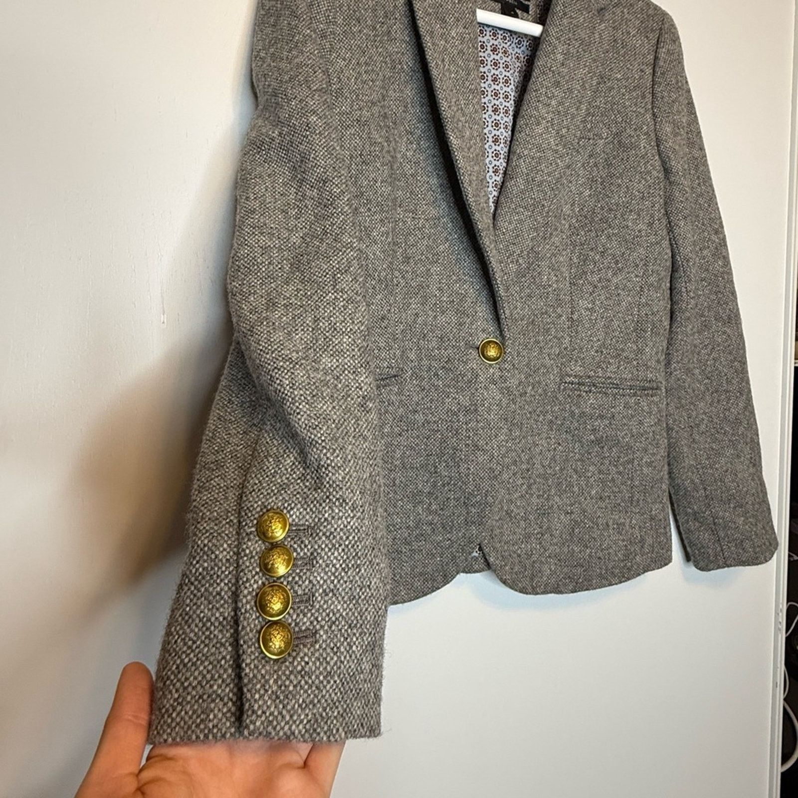 J.Crew RARE J.Crew Campbell Donegal Blazer Wool Grey Size S / US 4 / IT 40 - 7 Thumbnail