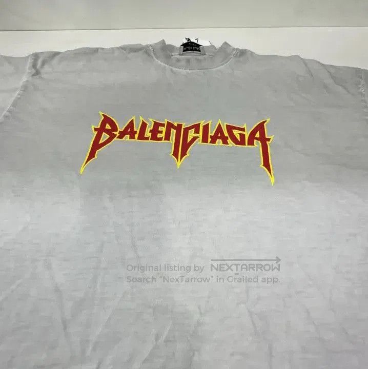 Balenciaga Balenciaga SS22 Metallica Print Short Sleeve T. Size US M / EU 48-50 / 2 - 6 Thumbnail