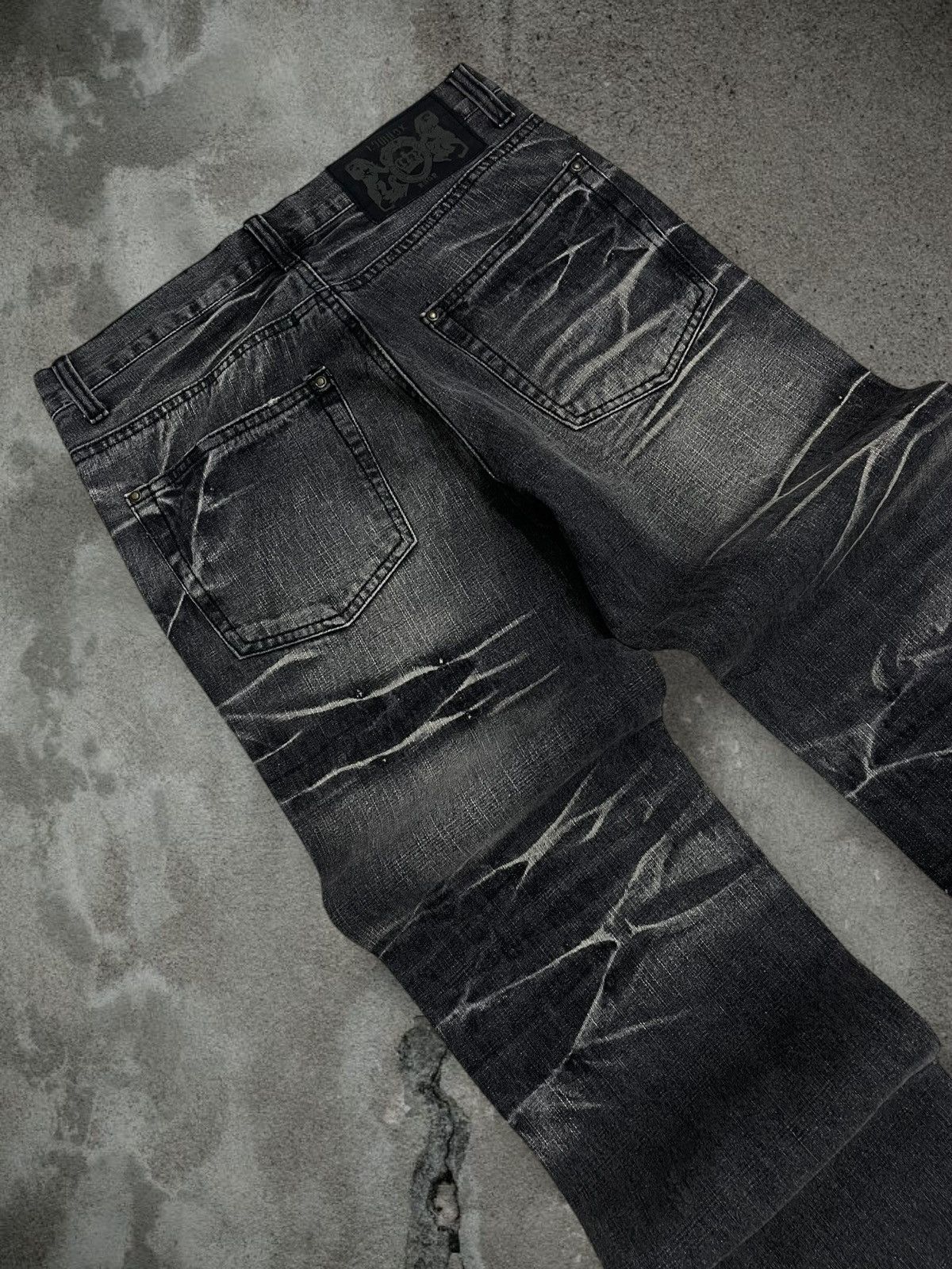 LOWBOX Vintage Og 1990s Japan Designer Lowbox Tribal Spiral Denim Size US 29 - 13 Thumbnail