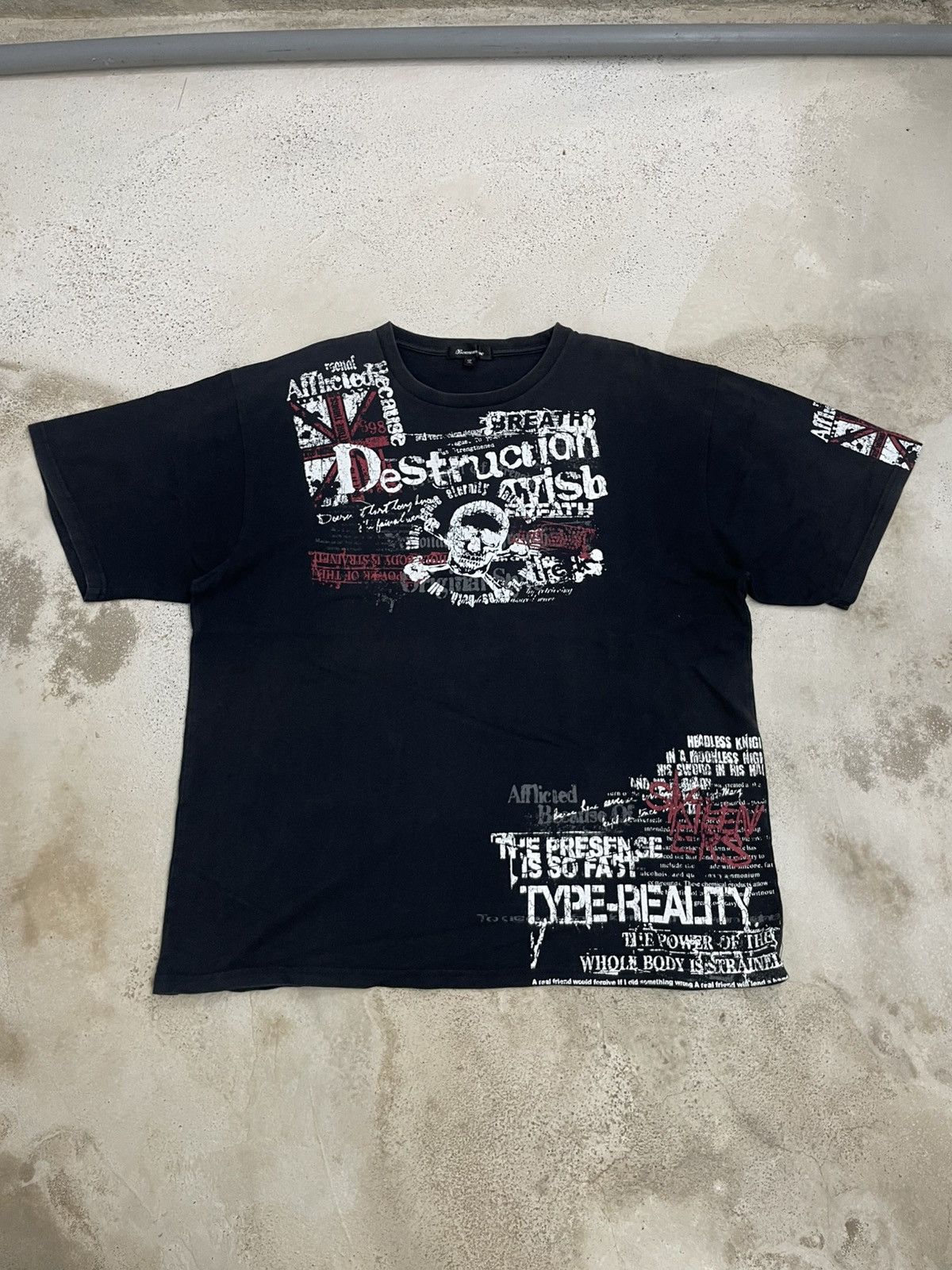 Japanese Brand Beaumere Destruction Wish Affliction Punk Tour Y2K Wording Size US XXL / EU 58 / 5 - 3 Thumbnail