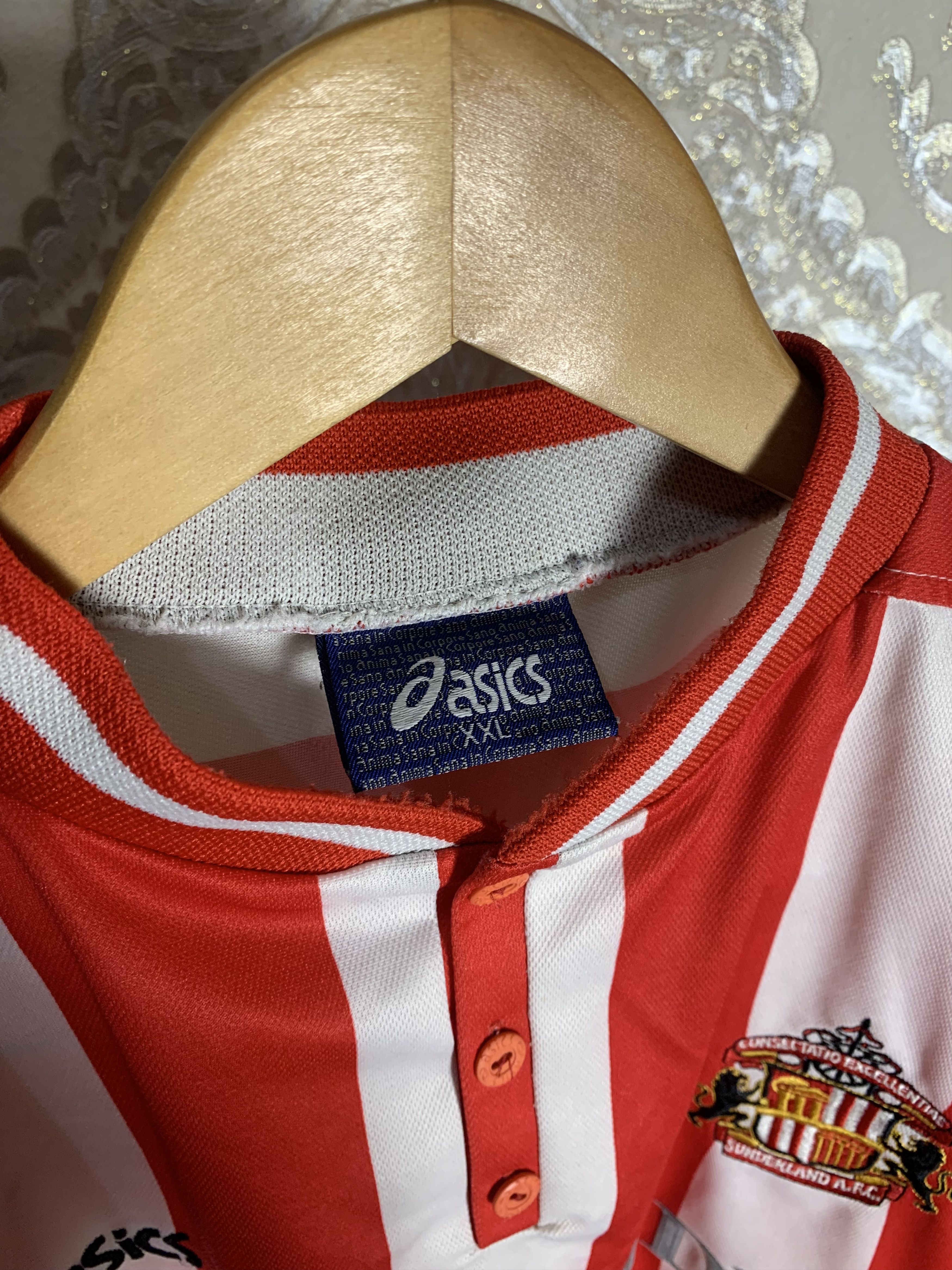 Asics VINTAGE ASICS FC SUNDERLAND ENGLAND RETRO SOCCER JERSEY 90s Size US XXL / EU 58 / 5 - 7 Thumbnail