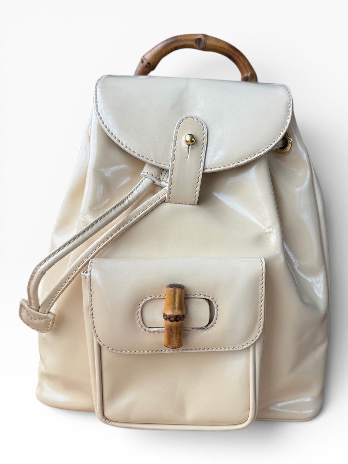 Gucci x Tom Ford Era Patent Leather Bamboo Tassel Oval Backpack circa 1995 Tom Ford Era Gucci Bag - Etsy New Zealand main image 4