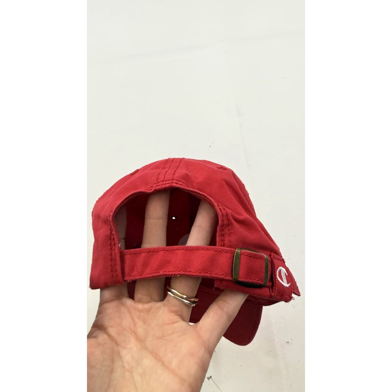 Champion VINTAGE Oregonian Hat Cap Baseball Strap Back Mens One Size Red Logo Casual Size ONE SIZE - 4 Thumbnail