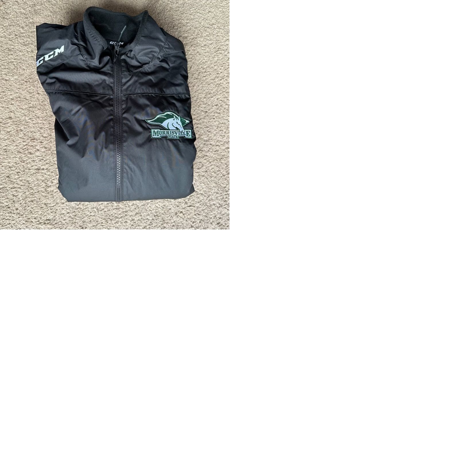 Vintage CCM Tactical Degree Morrisville State Windbreaker Jacket Mens Medium Full Zip Mock Neck Black Size US M / EU 48-50 / 2 - 10 Thumbnail
