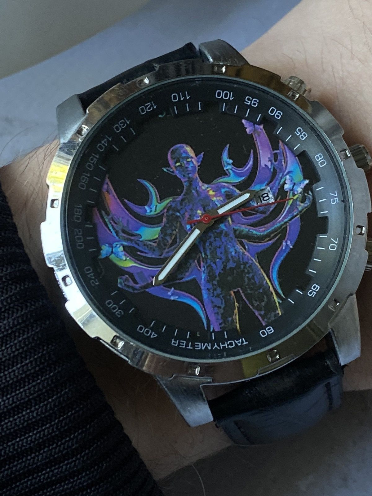 Japanese Brand × Jewelry × Vintage Fantasy Watch Dial Black Leather Strap Size ONE SIZE - 4 Thumbnail