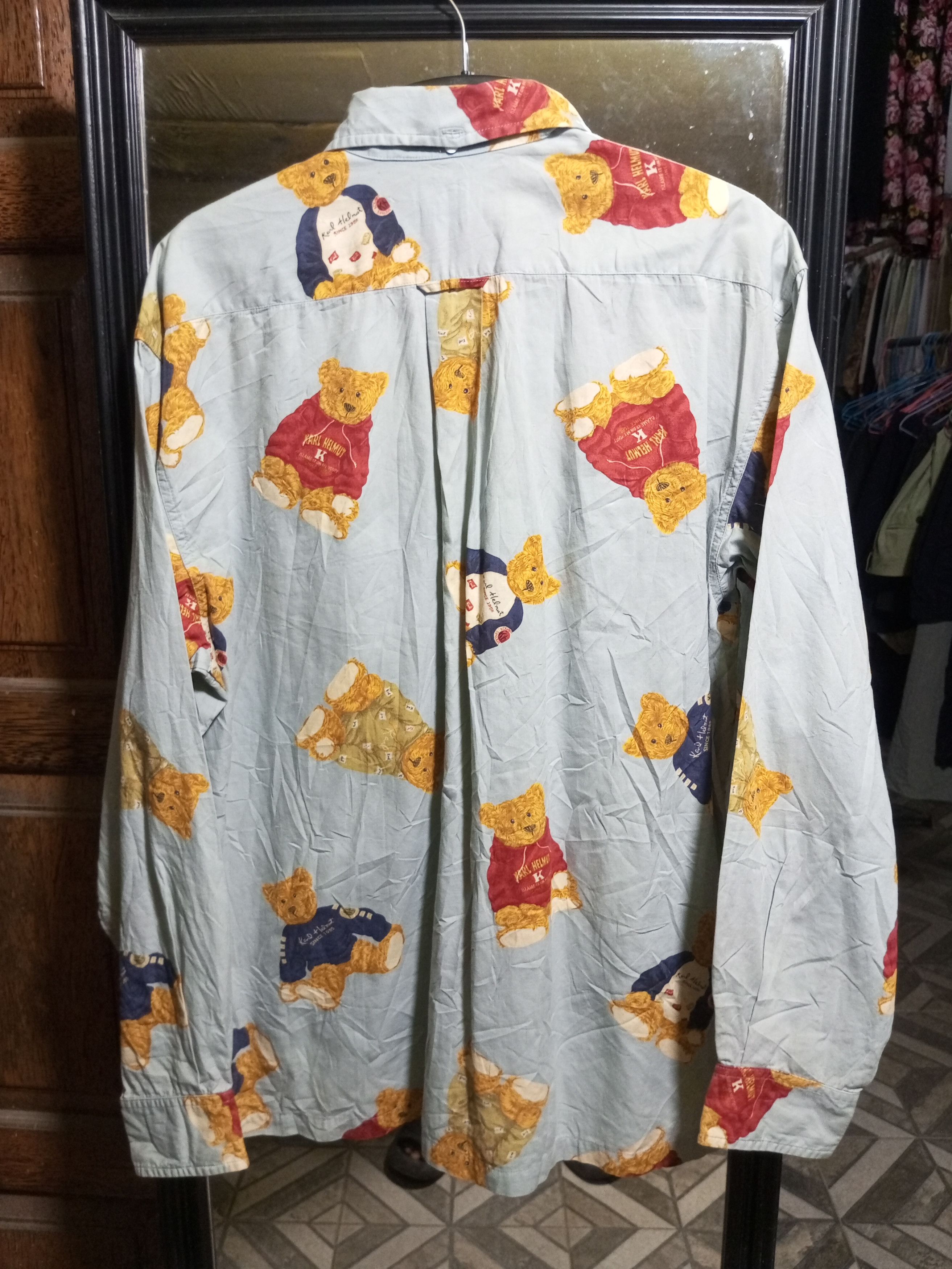 Karl Helmut Vintage Karl helmut bears half button shirt Size US XL / EU 56 / 4 - 2 Thumbnail