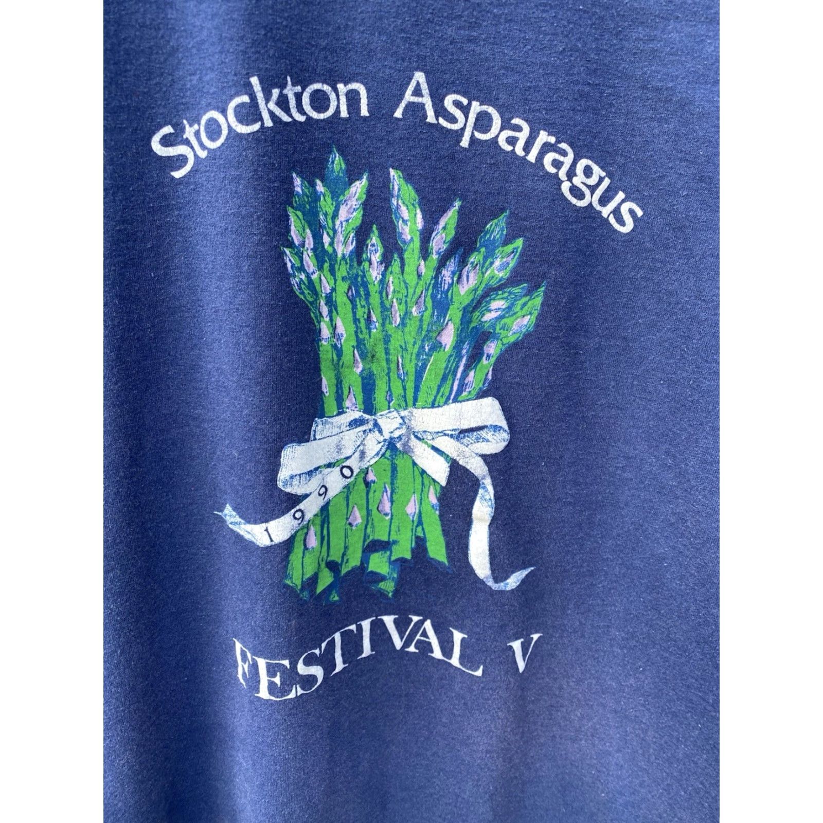 Hanes VINTAGE Stockton Asparagus Festival T-Shirt Blue Hanes Fifty-Fifty XXL 2XL Men Graphic 90s California 1990s Short Sleeve Crew Neck Shirt Mens Size US XXL / EU 58 / 5 - 2 Thumbnail